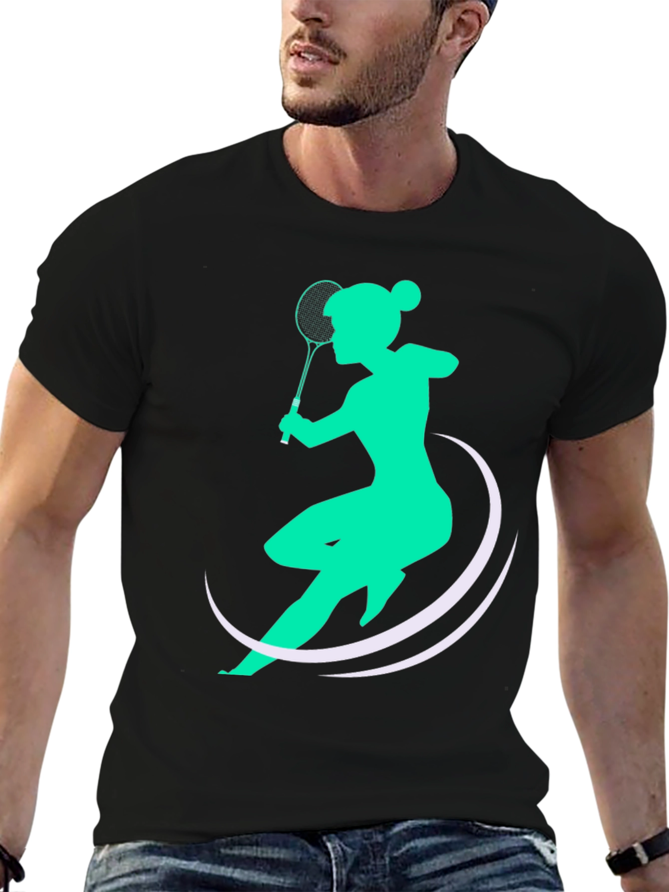 Badminton Player Graphic Tee - Stylish Sport T-Shirt