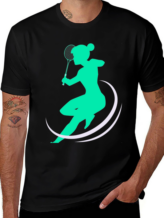 Badminton Player Graphic Tee - Stylish Sport T-Shirt