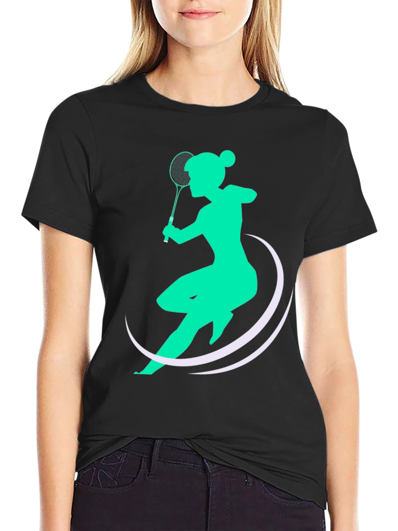 Badminton Player Graphic Tee - Stylish Sport T-Shirt