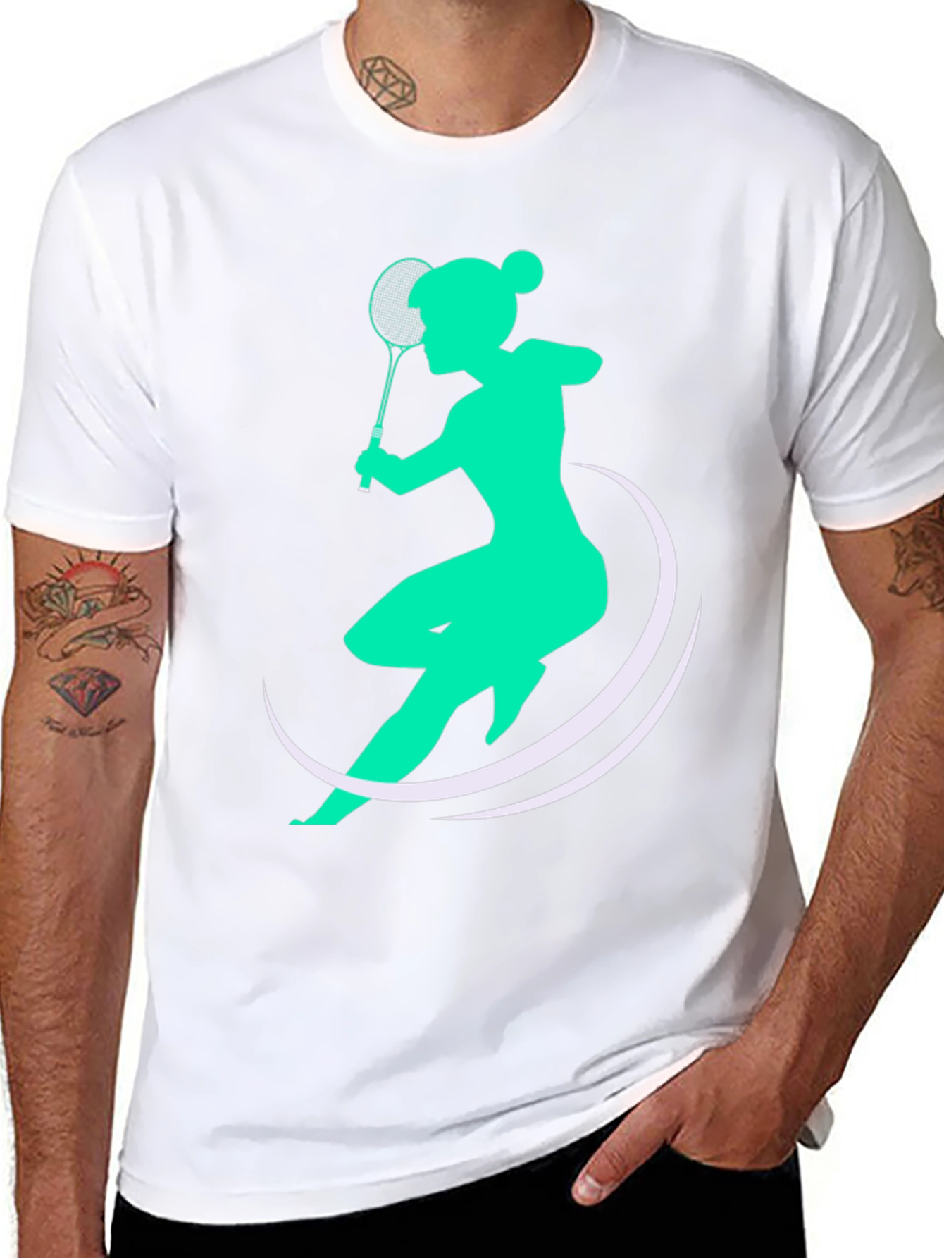 Badminton Player Graphic Tee - Stylish Sport T-Shirt