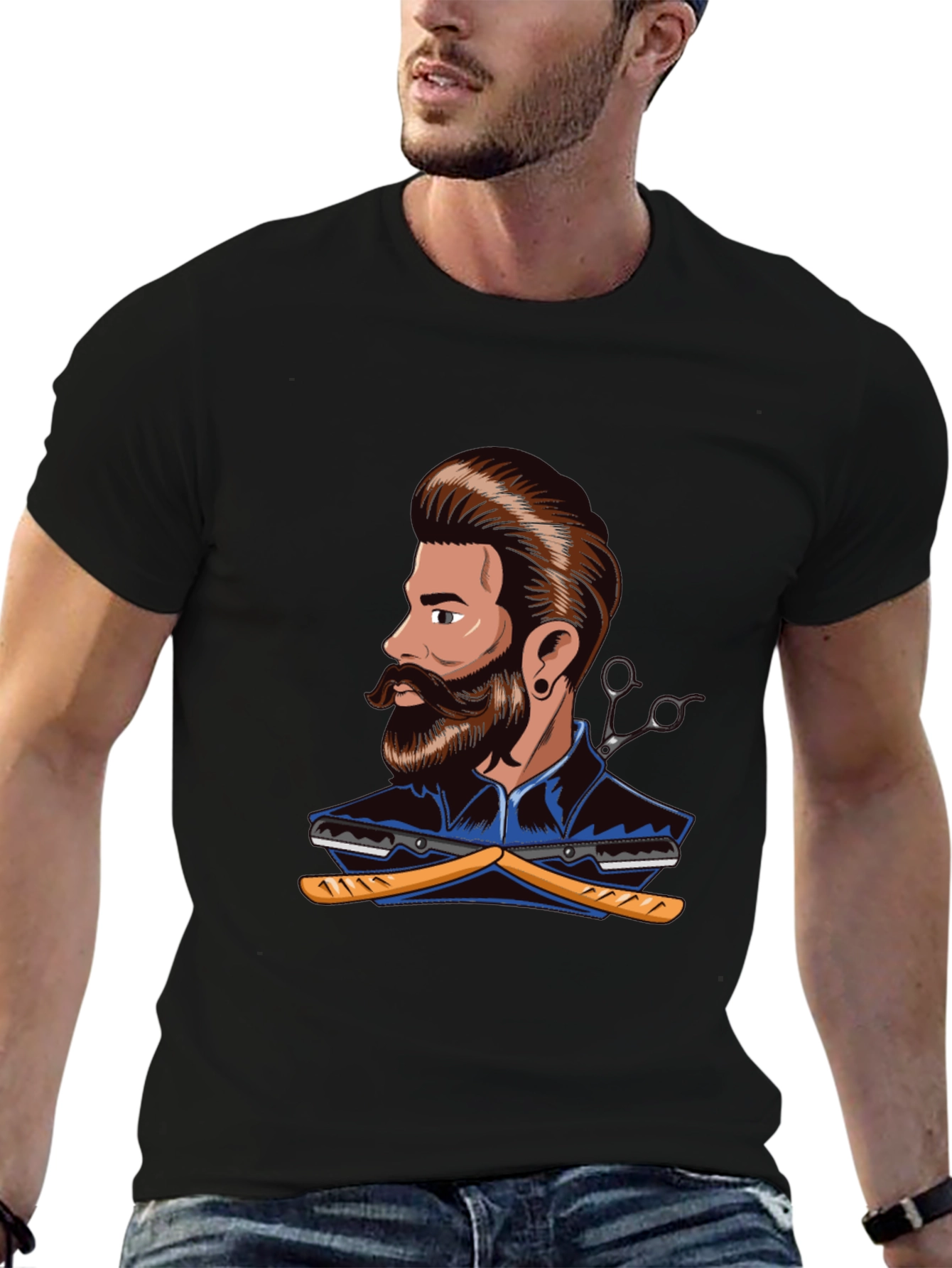 Barber Graphic T-Shirt - Stylish Barber Design