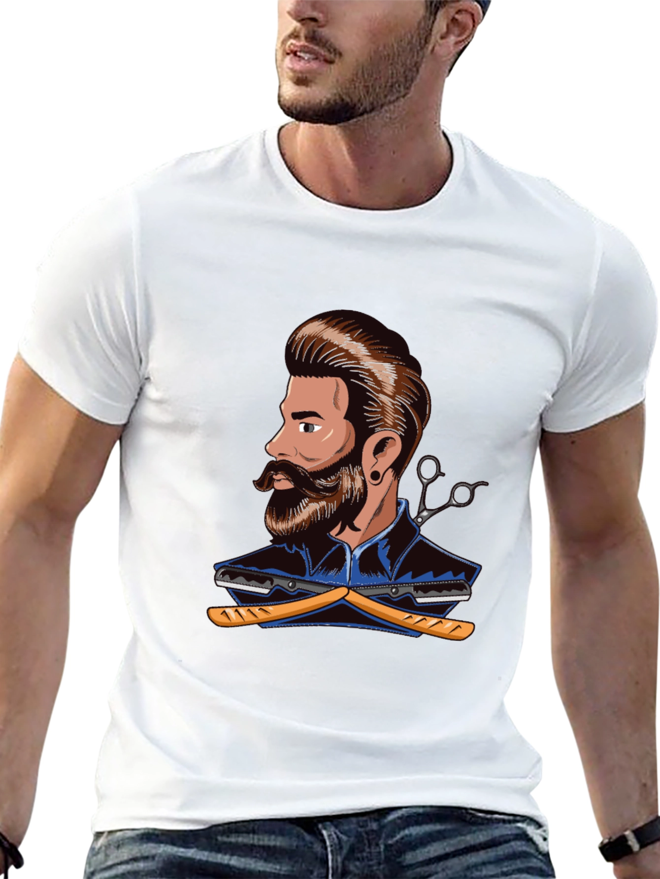 Barber Graphic T-Shirt - Stylish Barber Design