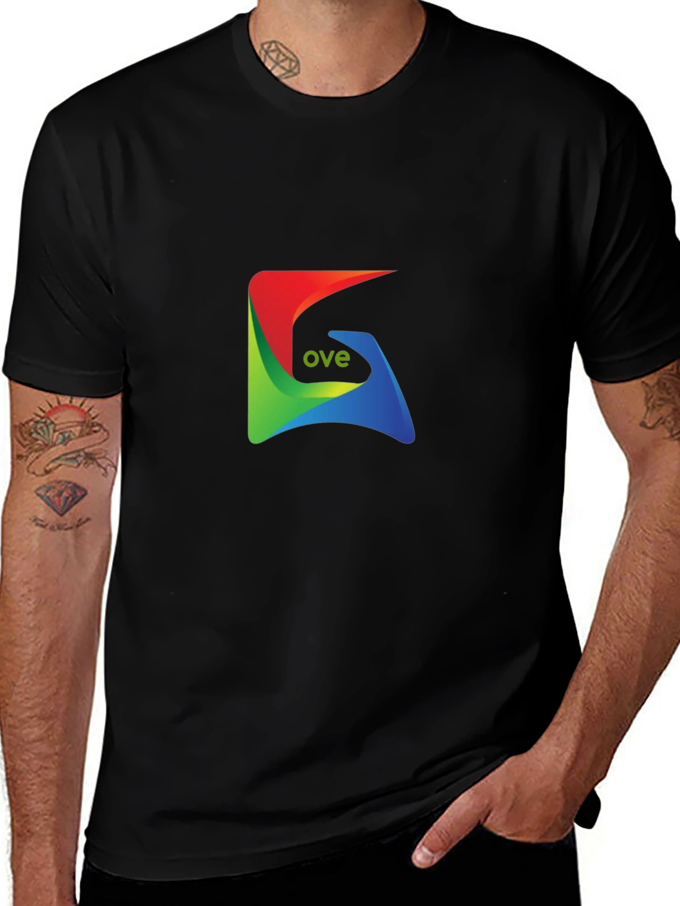 Modern Ove Logo Black T-Shirt - Mens Fashion