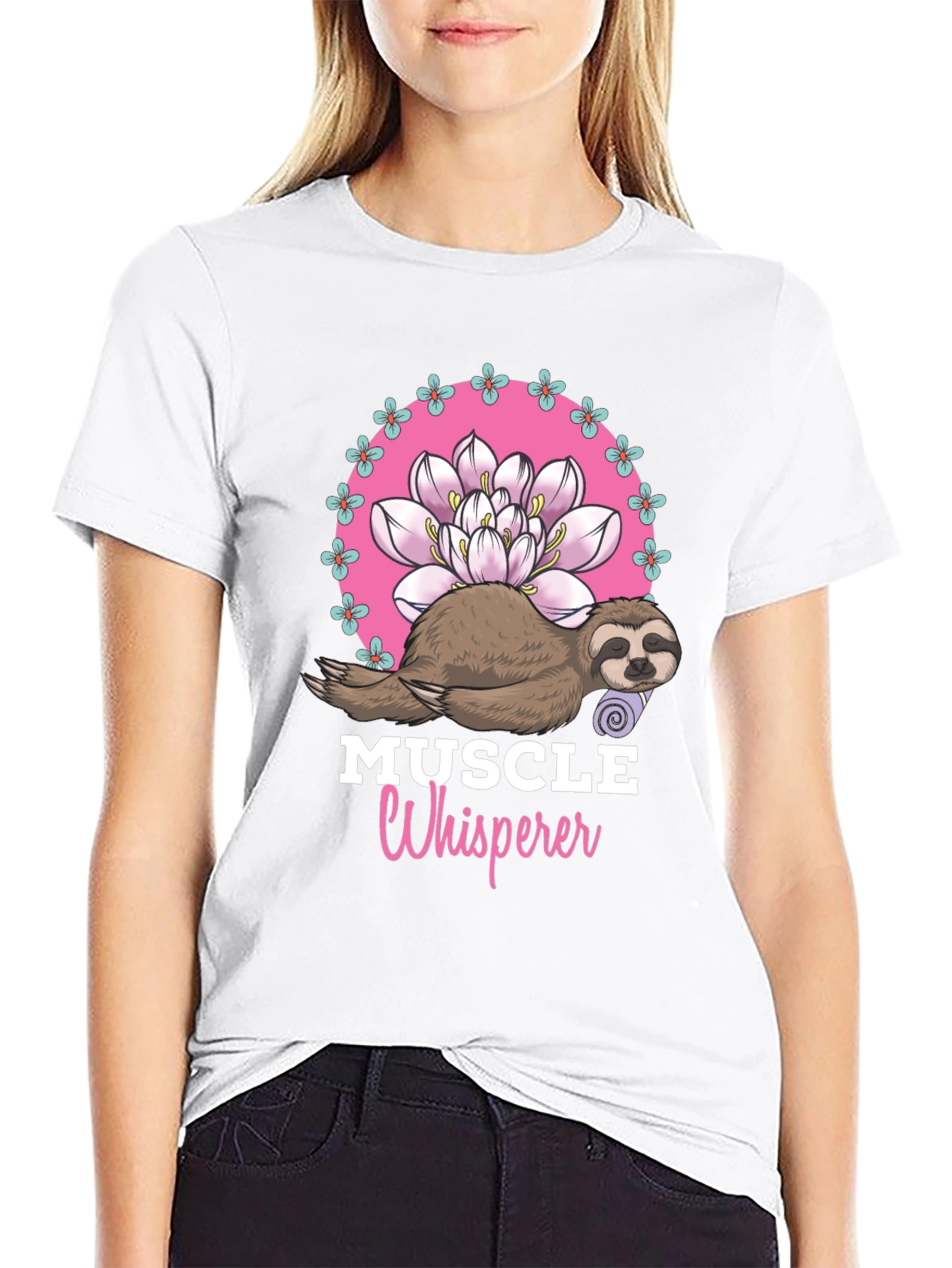 Muscle Whisperer Sloth Graphic T-Shirt