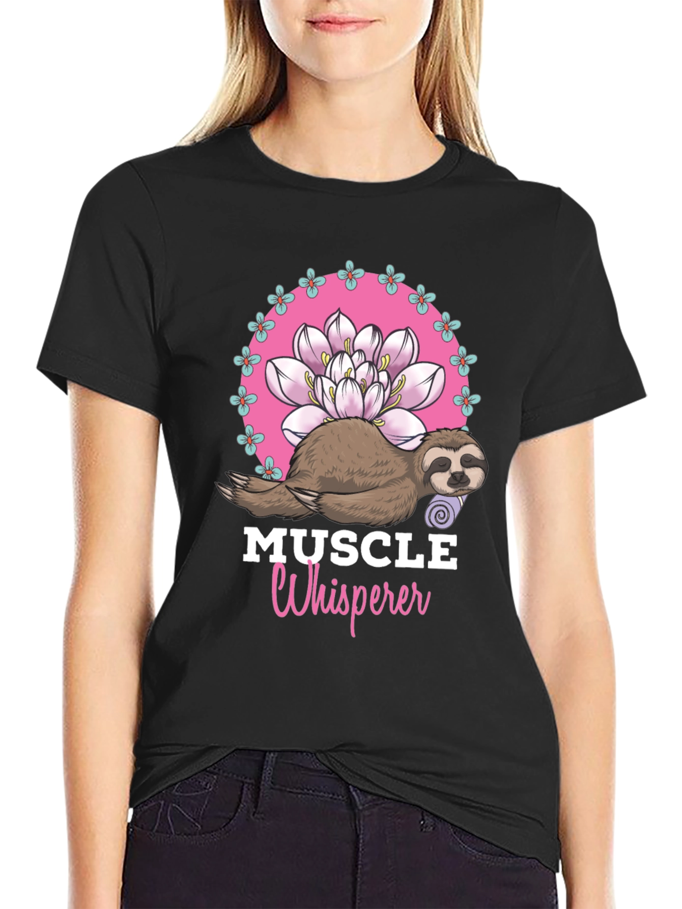 Muscle Whisperer Sloth Graphic T-Shirt