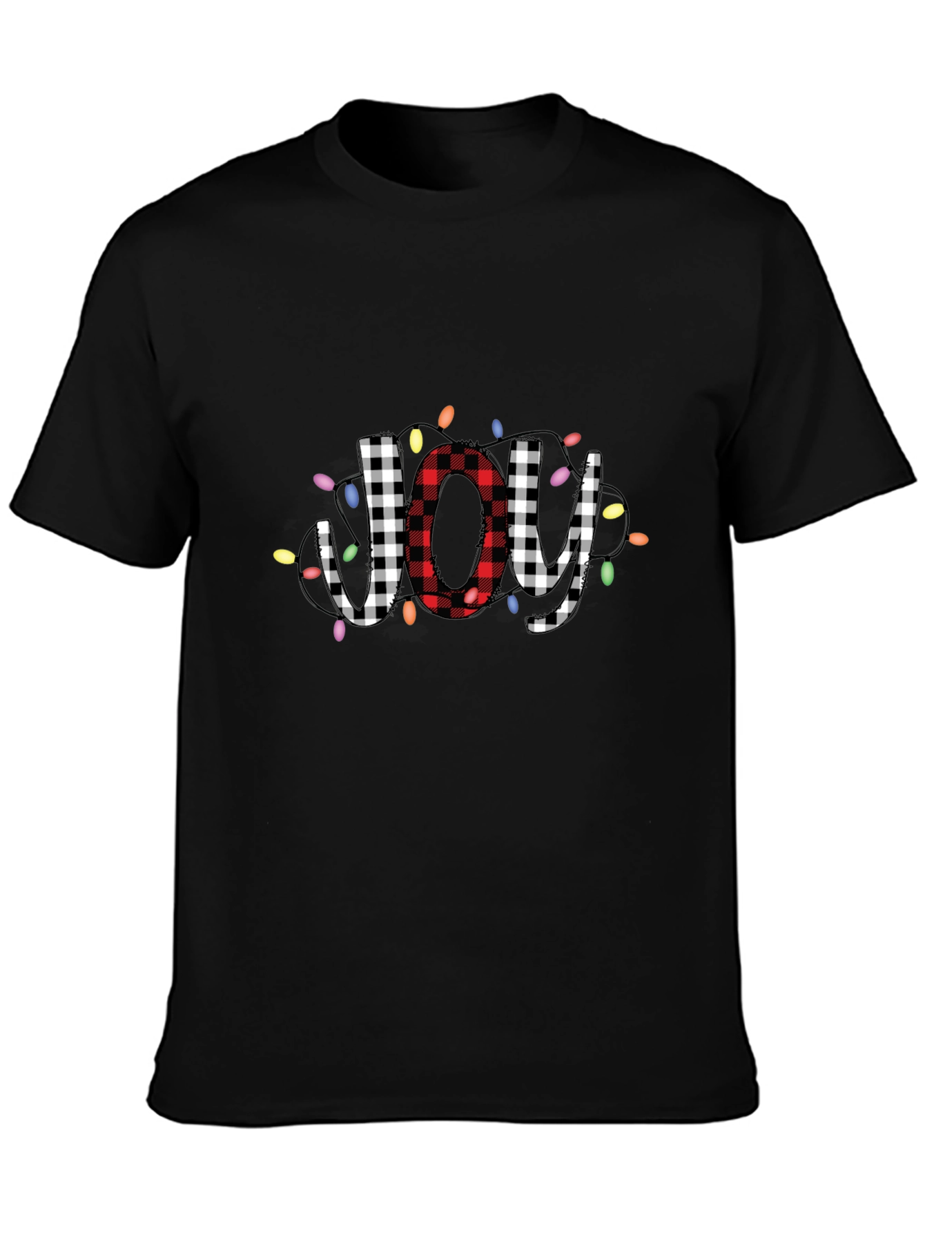 Festive JOY Plaid Graphic Tee