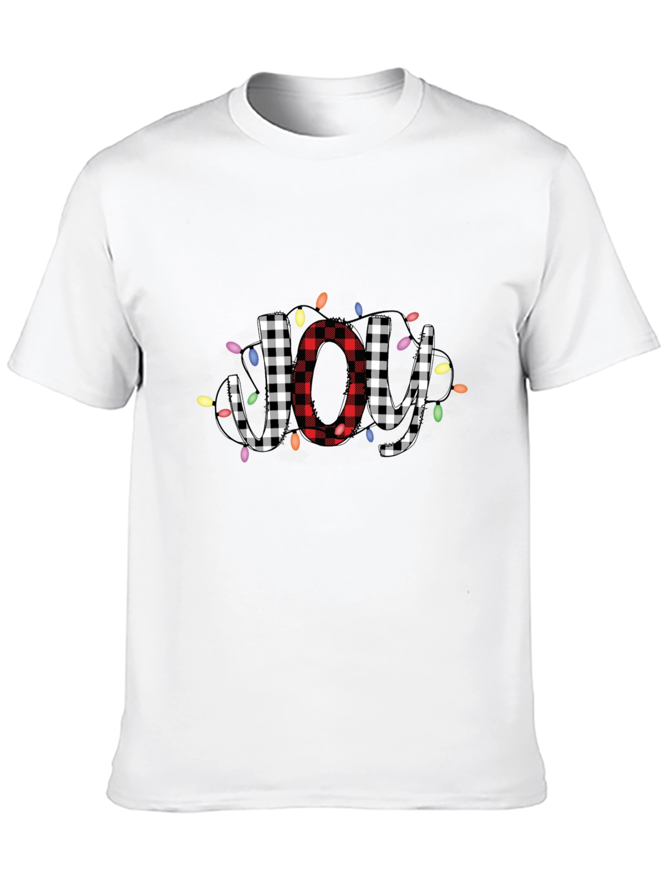 Festive JOY Plaid Graphic Tee