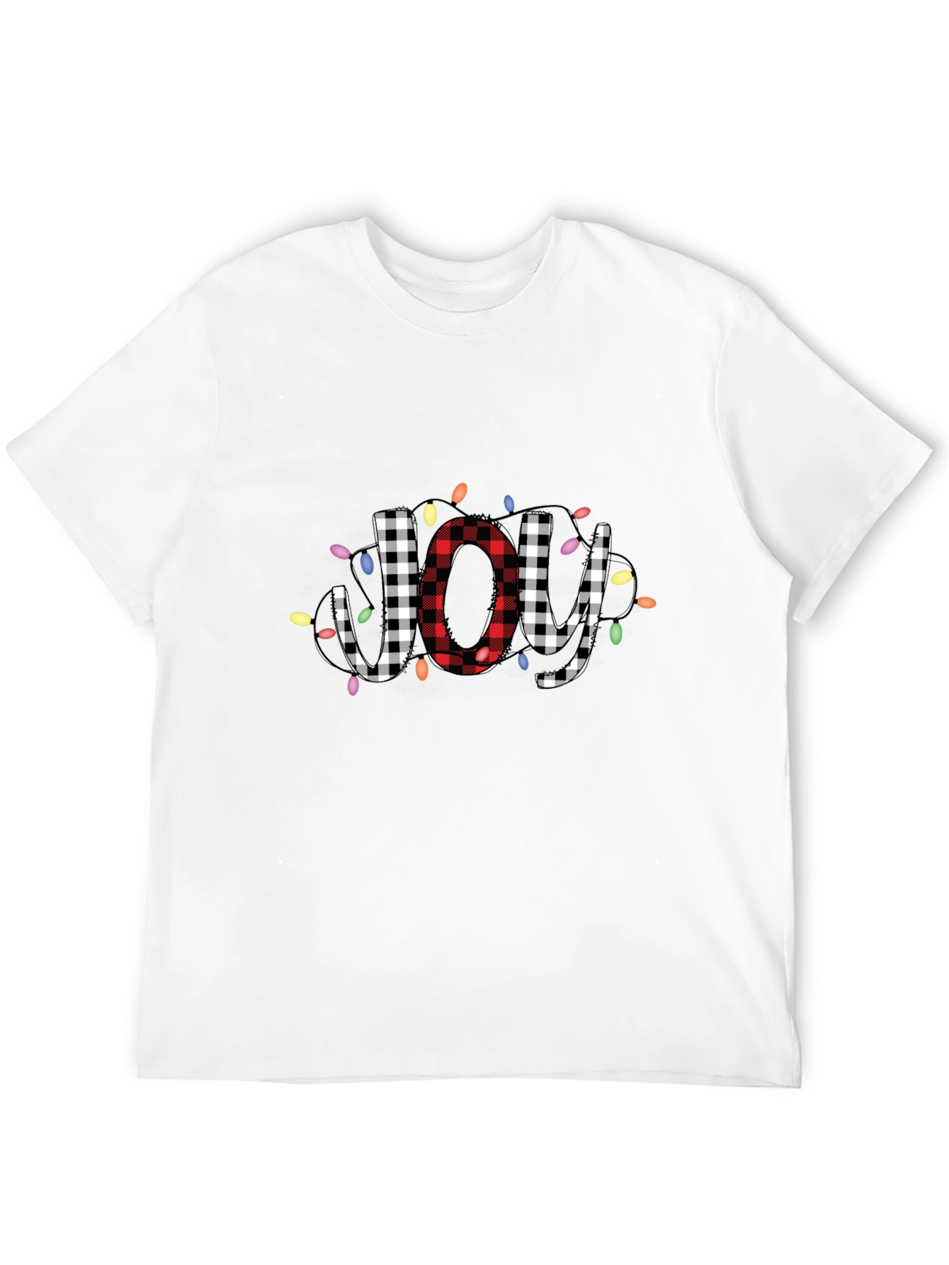 Festive JOY Plaid Graphic Tee