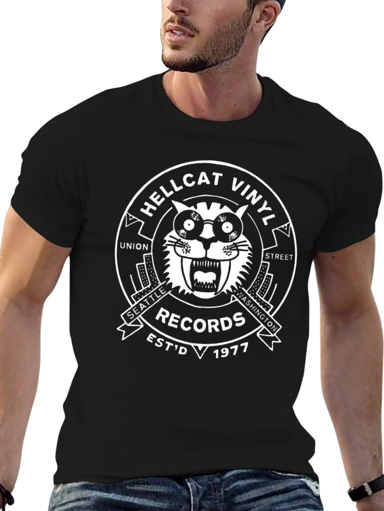 Hellcat Vinyl Records Black T-Shirt