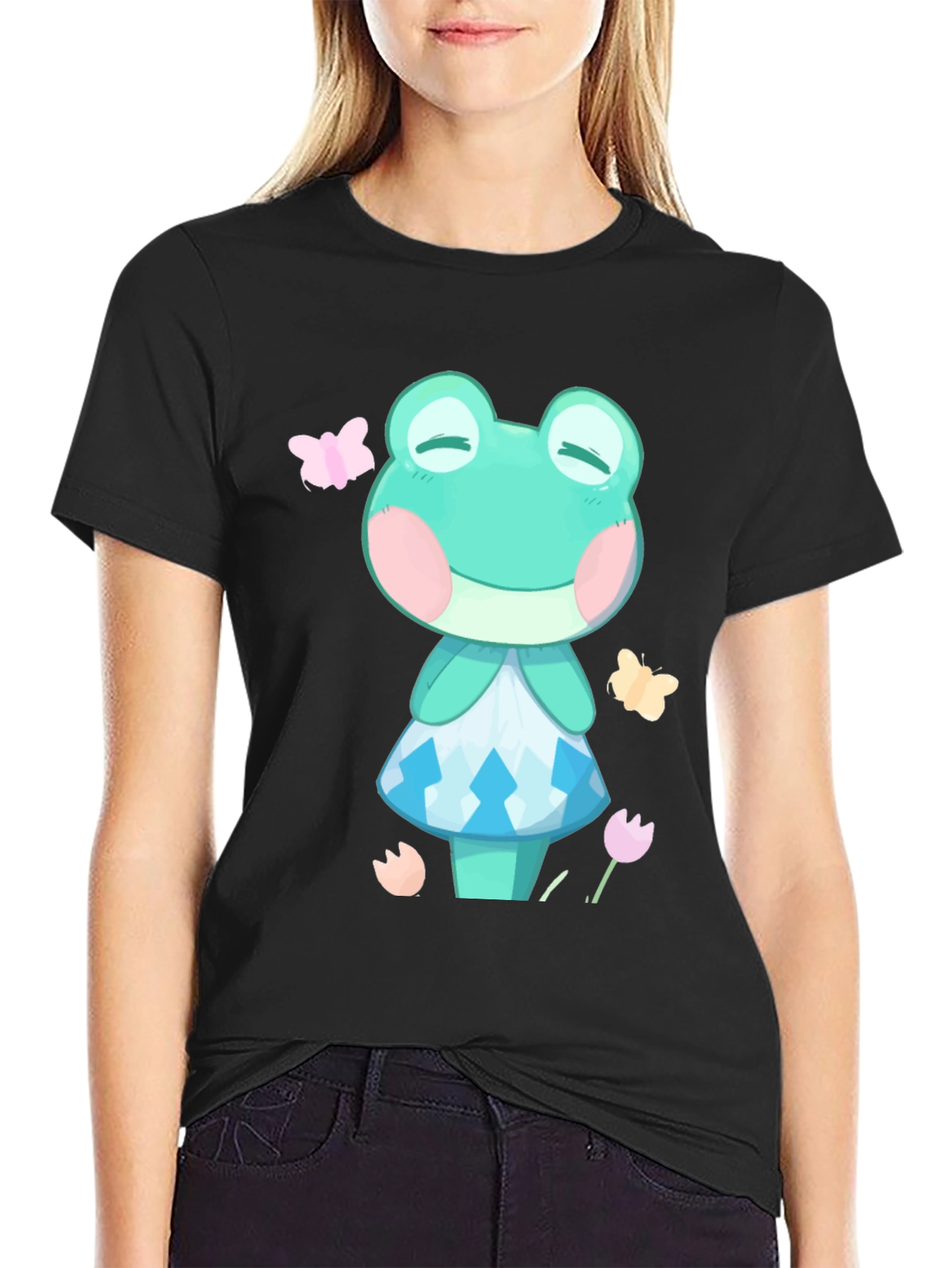 Frog Character Graphic Tee - Unisex Black T-Shirt