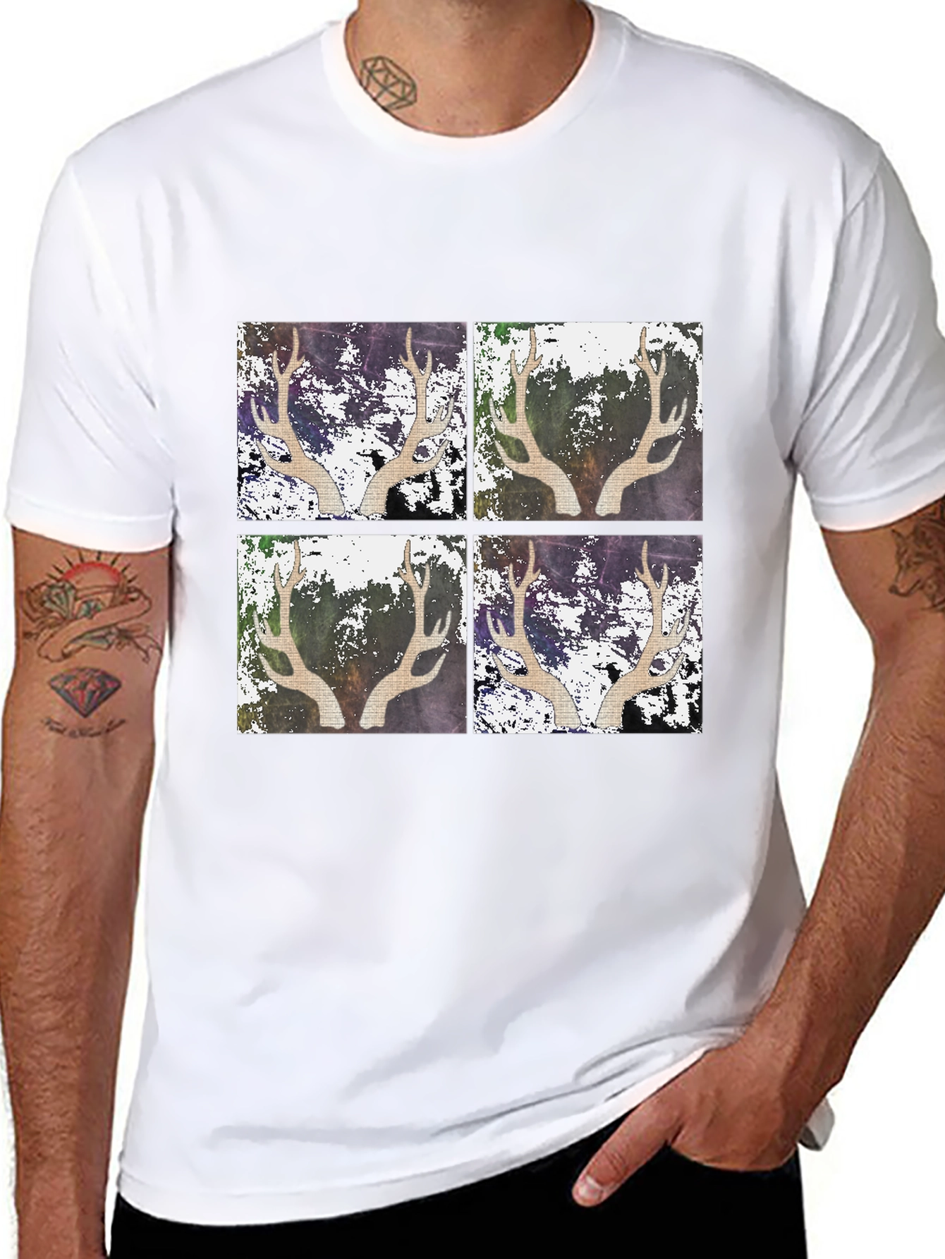 Antler Art Black T-Shirt
