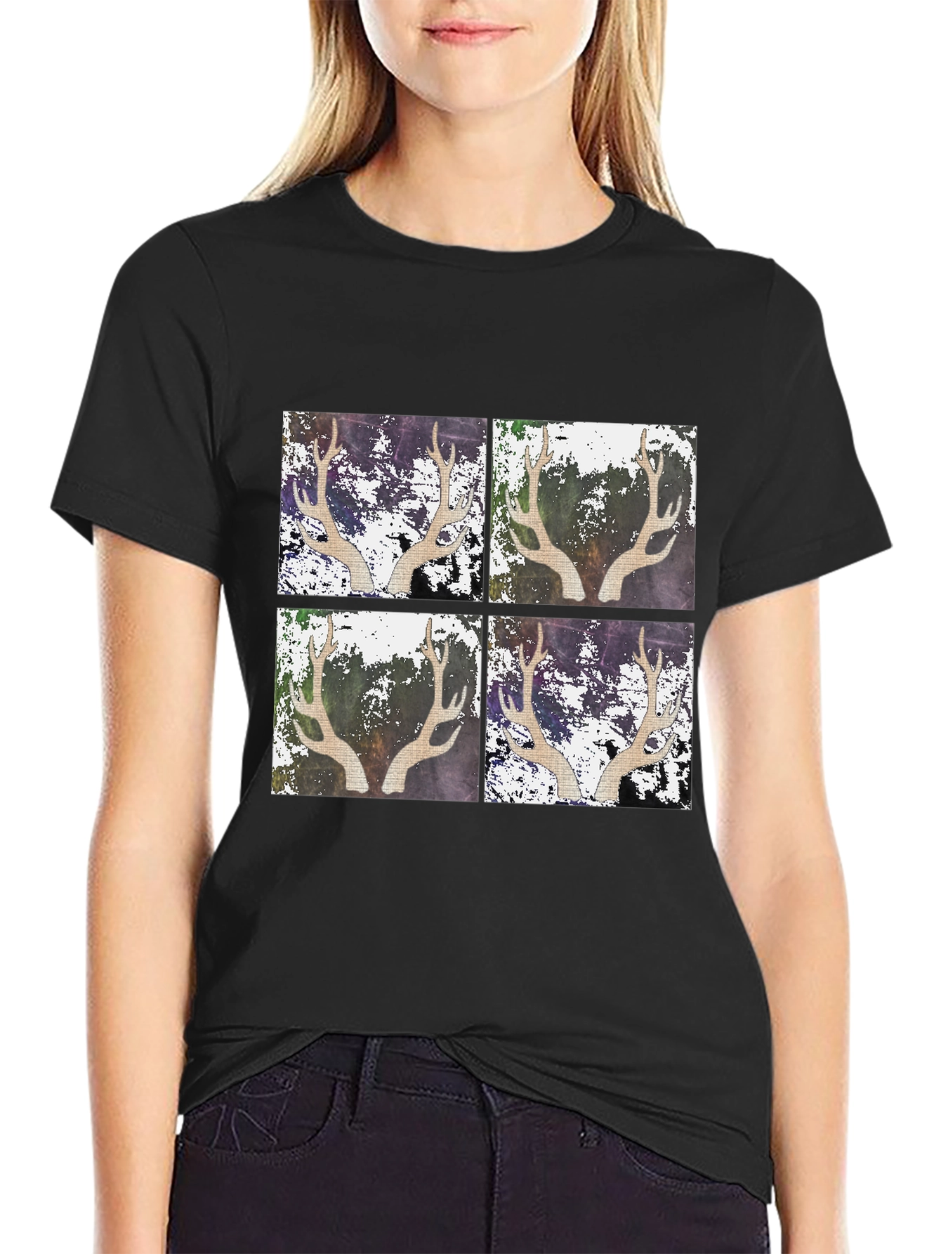 Antler Art Black T-Shirt