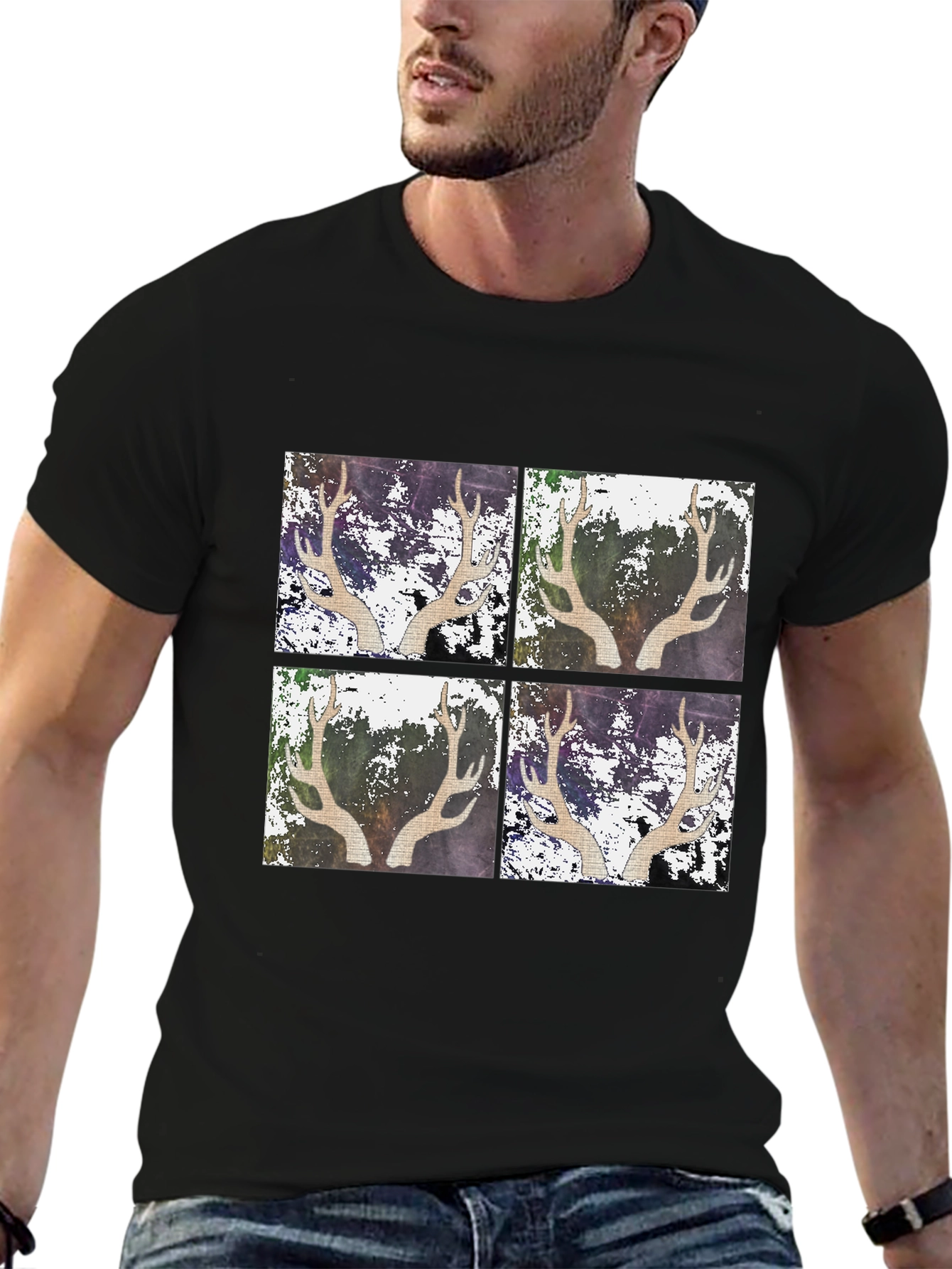 Antler Art Black T-Shirt