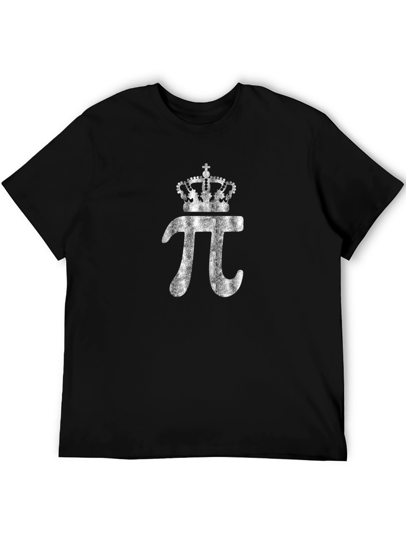 Pi Symbol Crown Graphic Mens Black T-Shirt