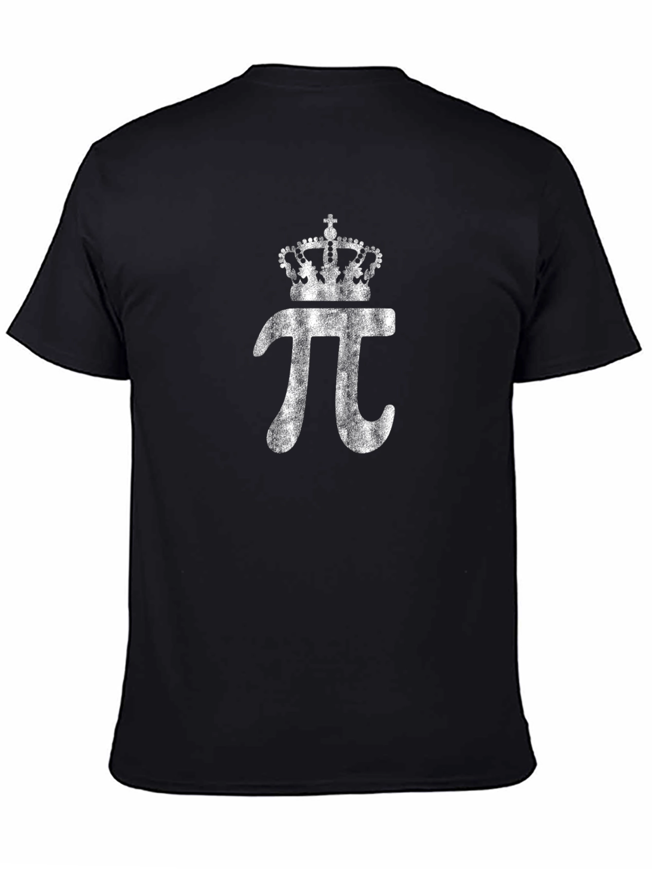 Pi Symbol Crown Graphic Mens Black T-Shirt