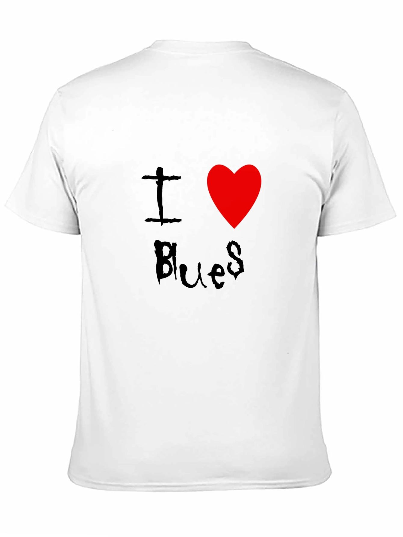 I Love Blues T-Shirt Black Cotton Graphic Tee