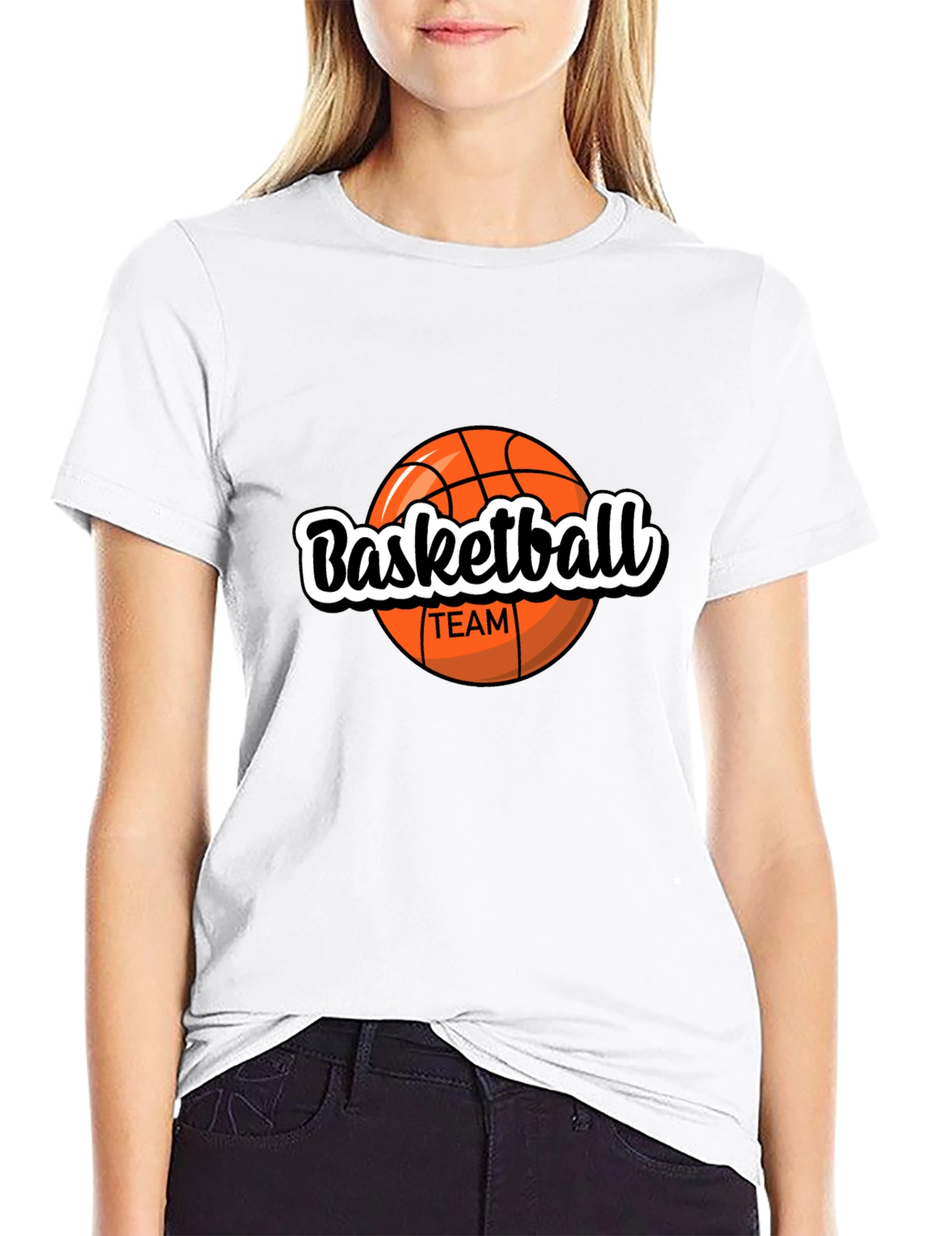 Basketball Team Graphic Black T-Shirt