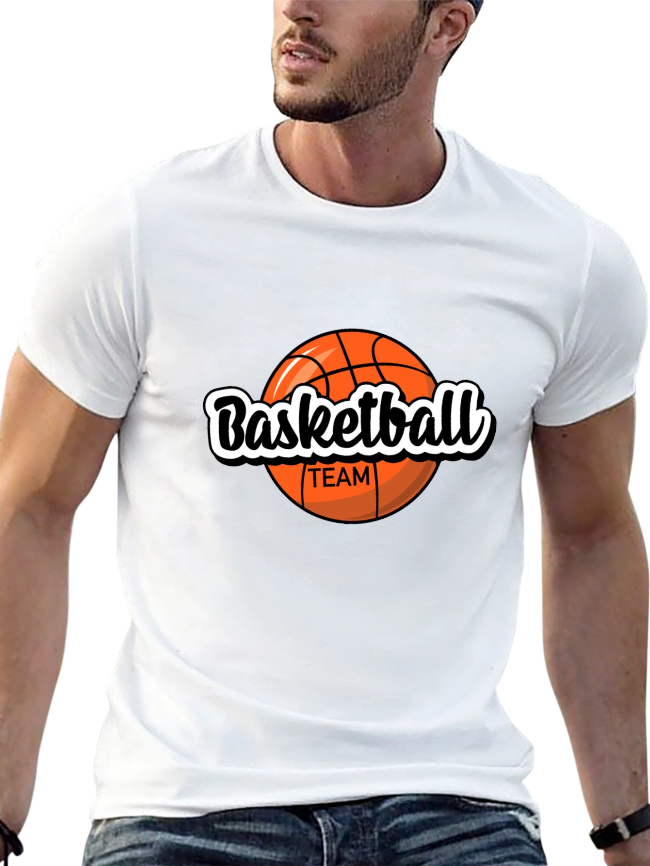 Basketball Team Graphic Black T-Shirt