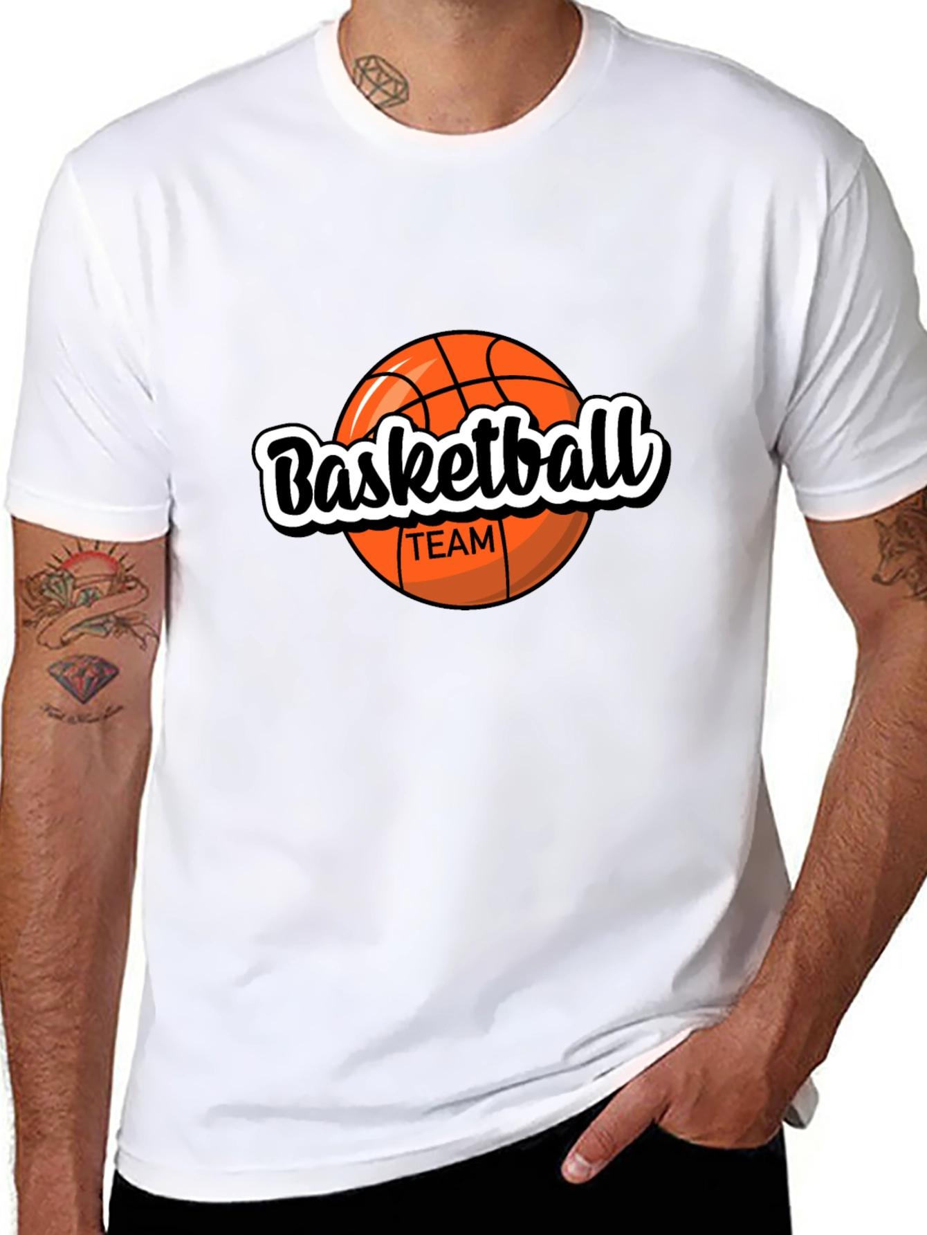 Basketball Team Graphic Black T-Shirt