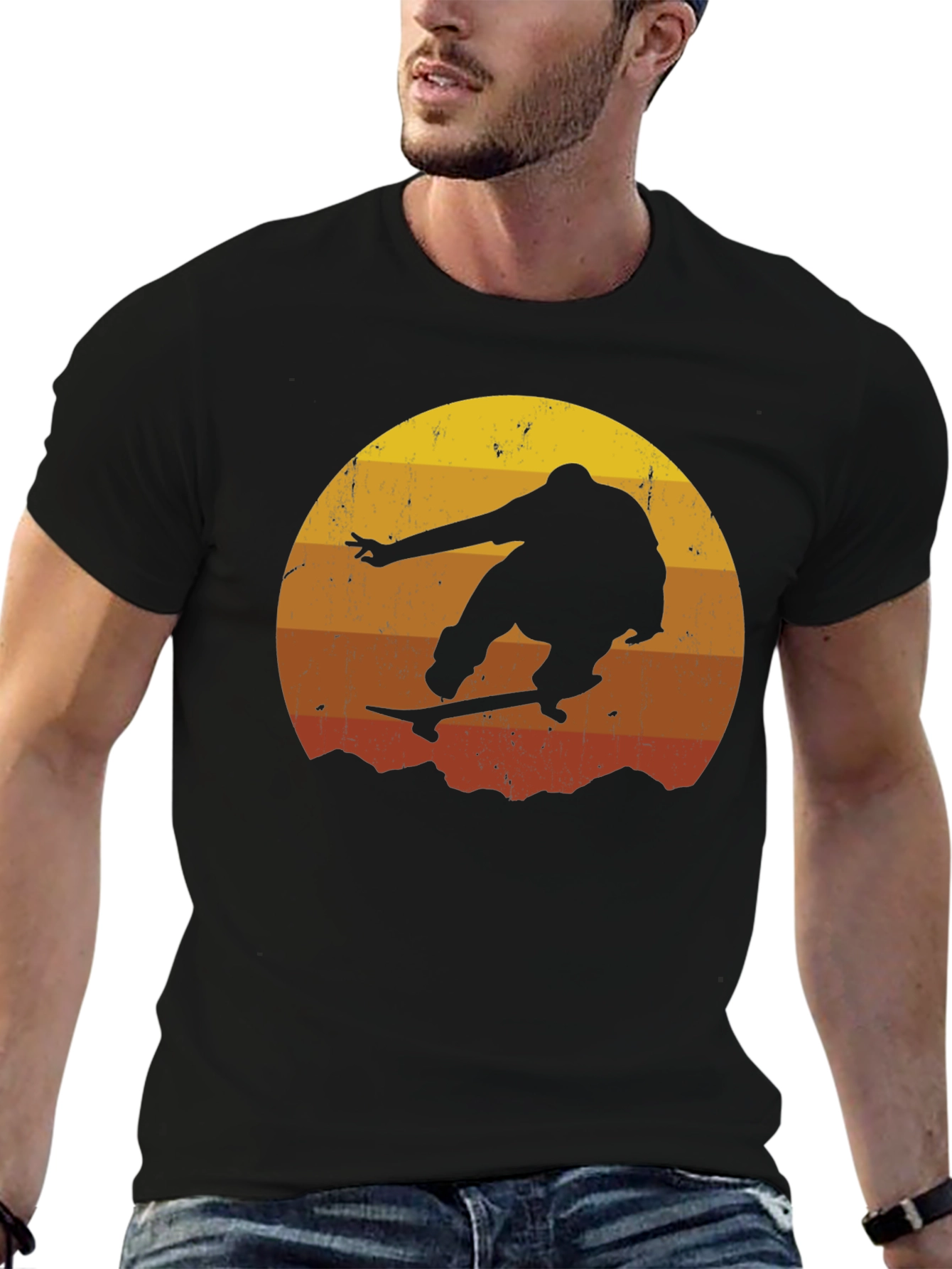 Retro Skateboarder Silhouette Tee