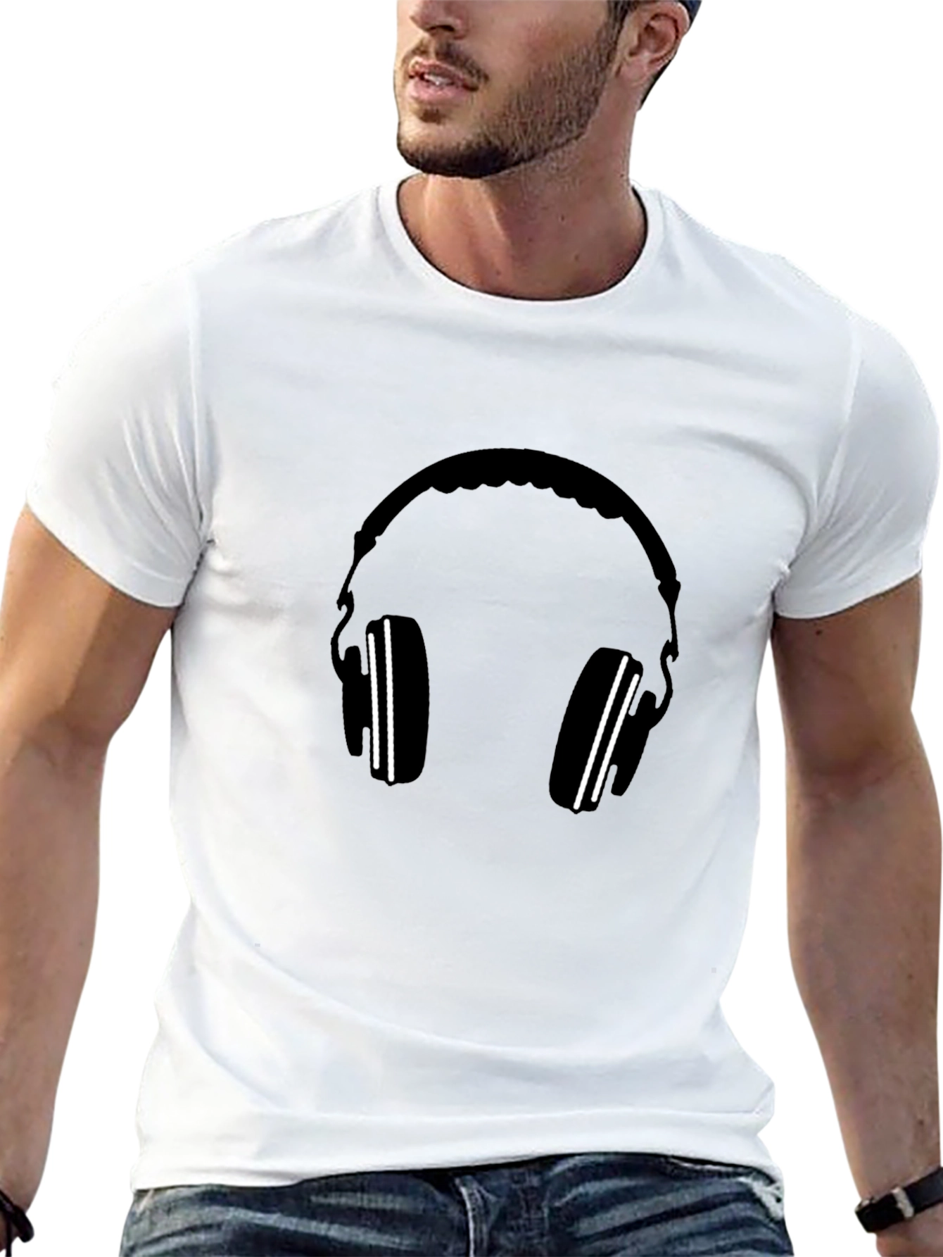 Headphone Graphic Tee - Black