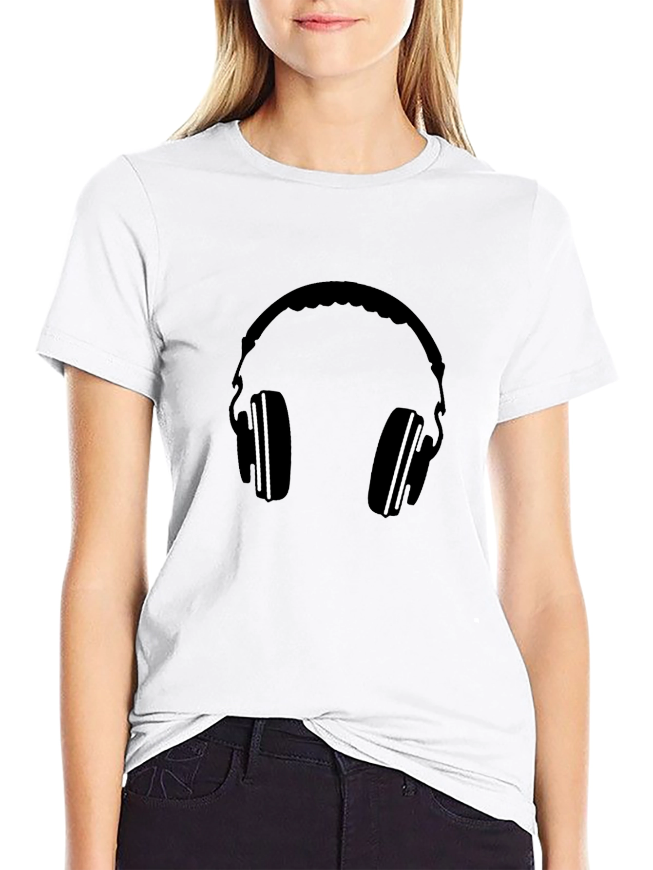 Headphone Graphic Tee - Black