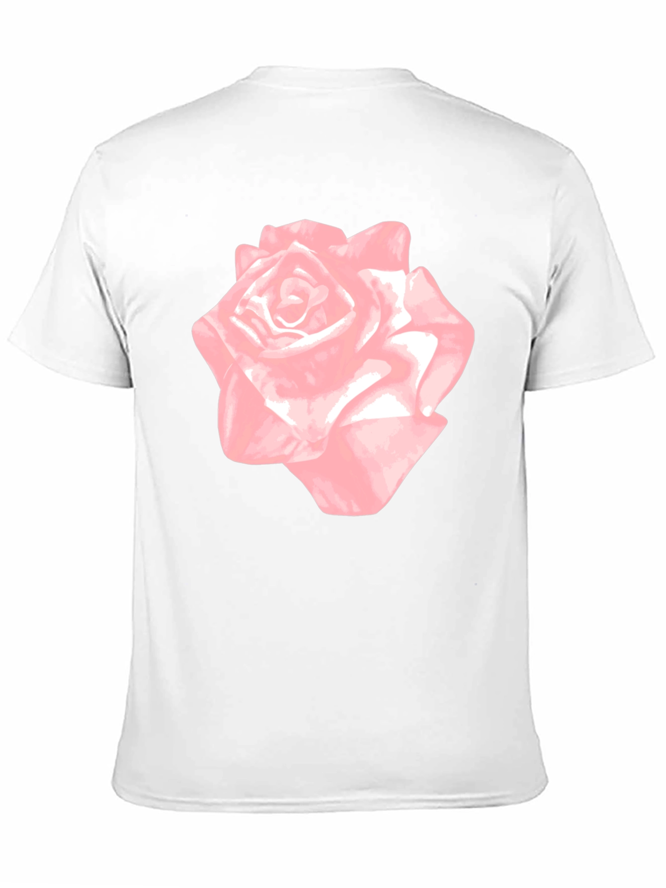 Pink Rose Graphic Black T-Shirt