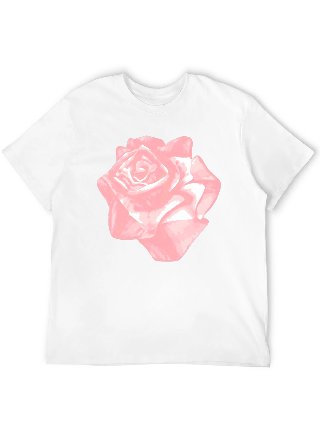 Pink Rose Graphic Black T-Shirt