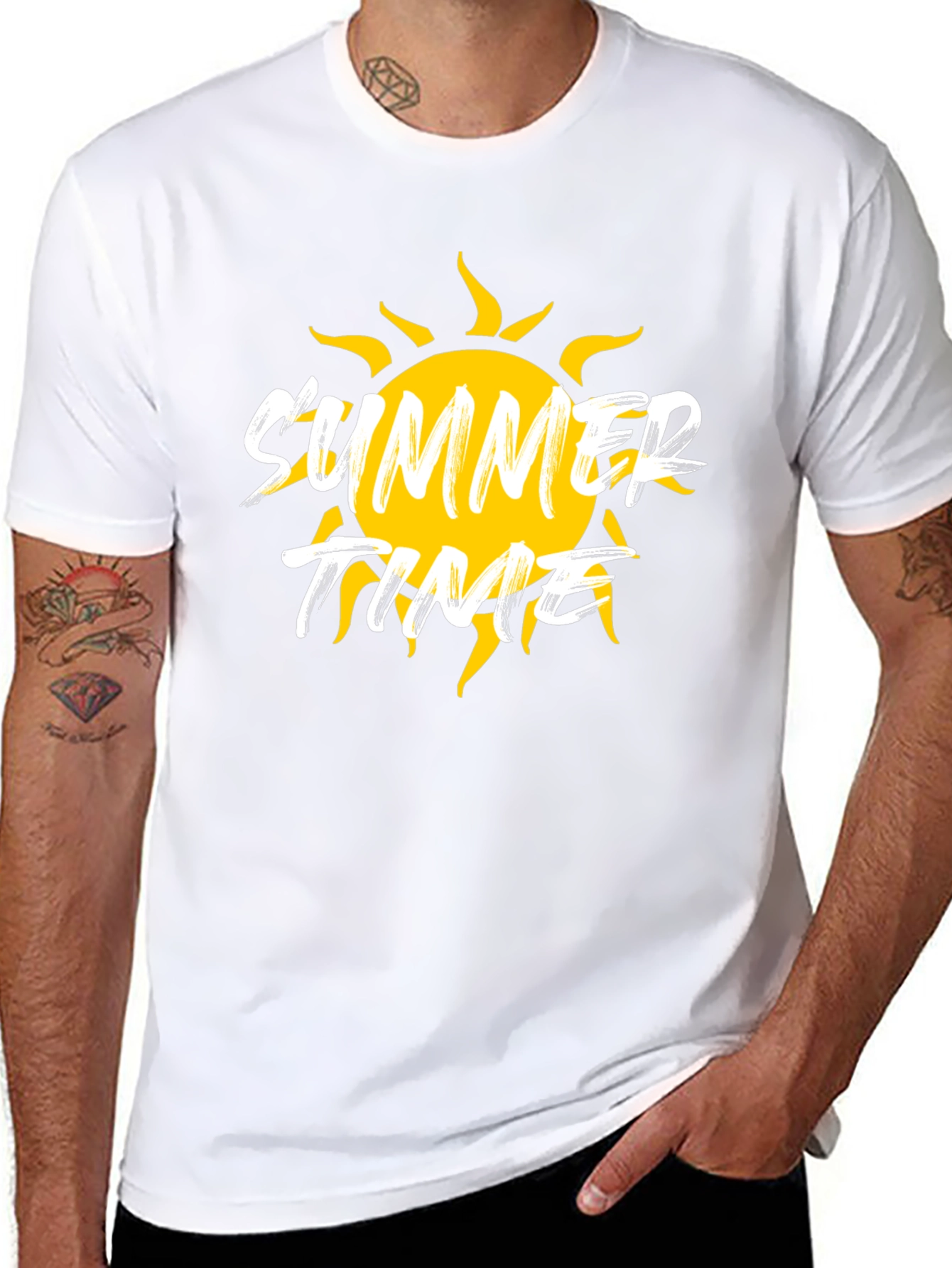 Summer Time Graphic Black T-Shirt