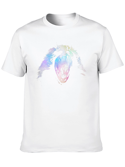 Abstract Scream Graphic Black T-Shirt
