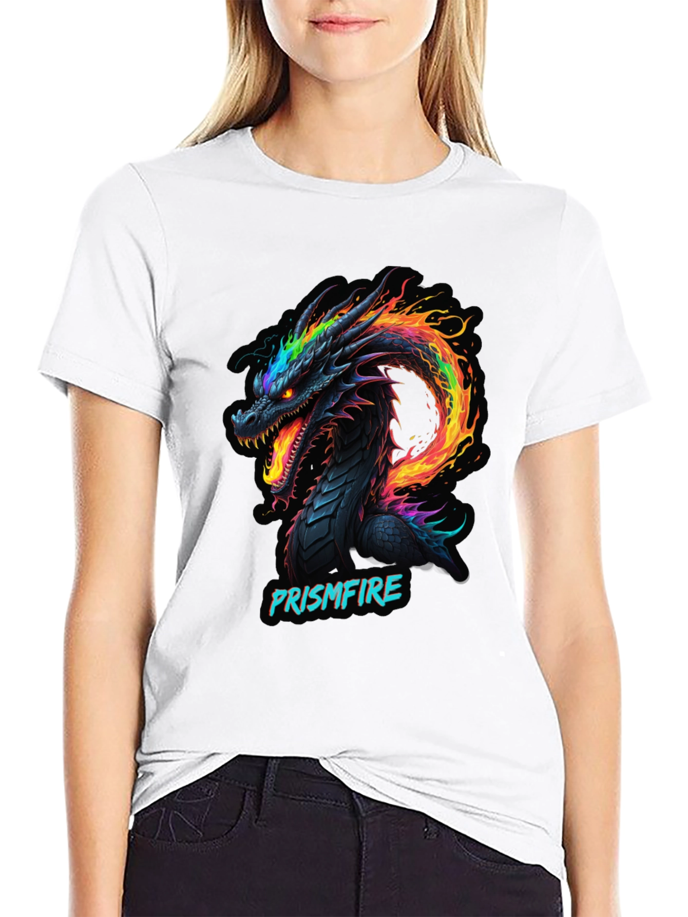 Prismfire Dragon Graphic Tee - Black