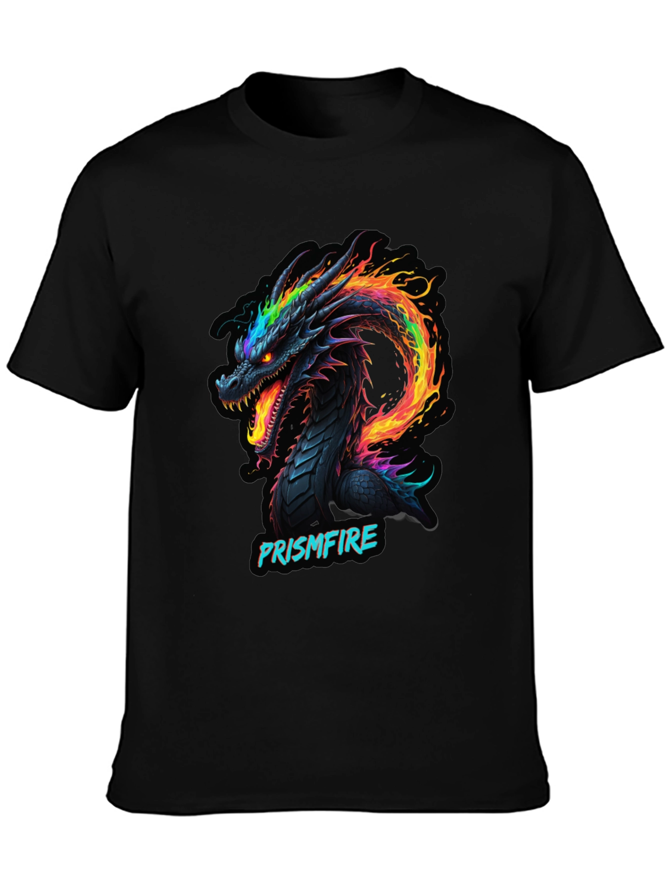 Prismfire Dragon Graphic Tee - Black