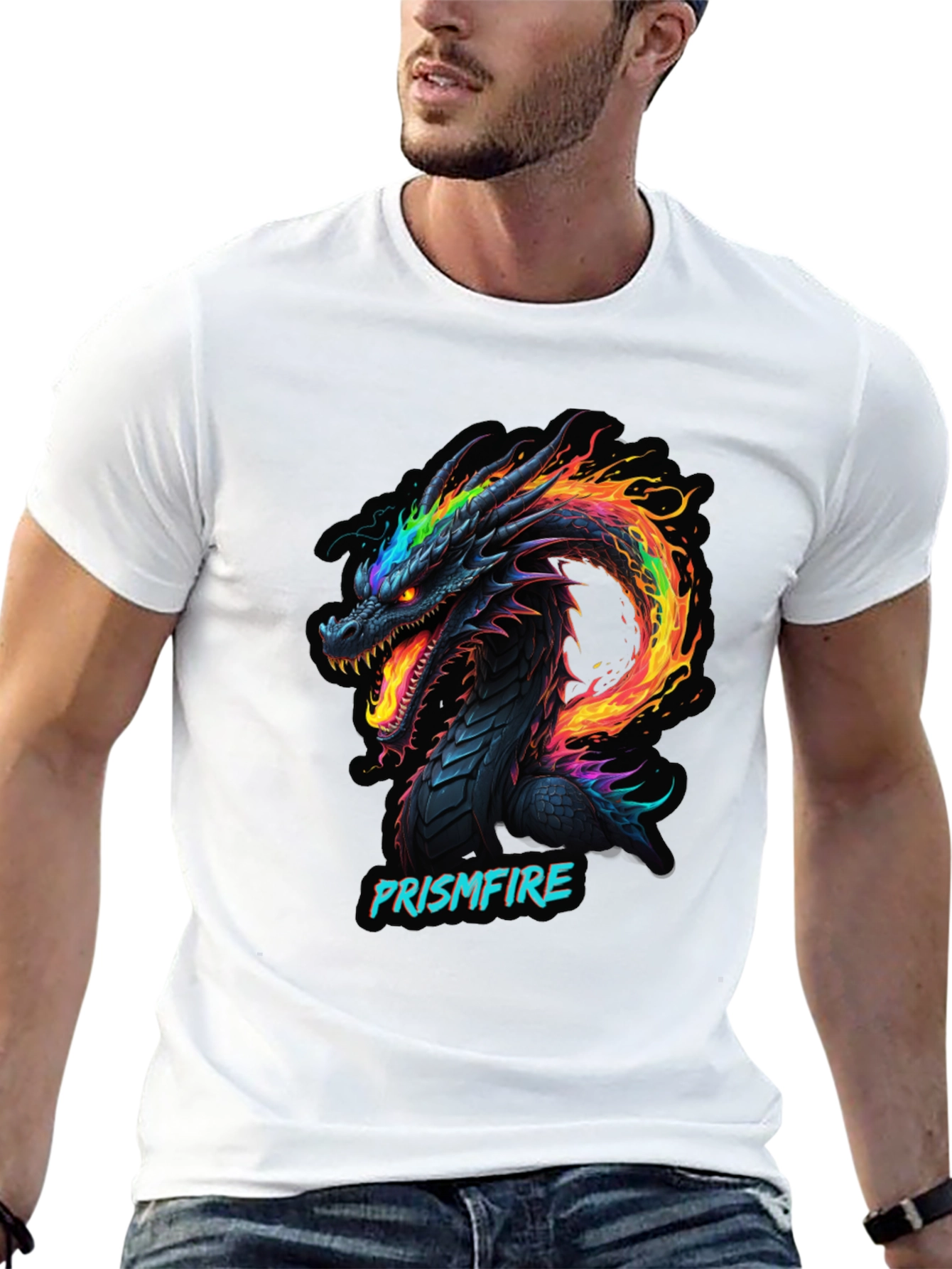 Prismfire Dragon Graphic Tee - Black