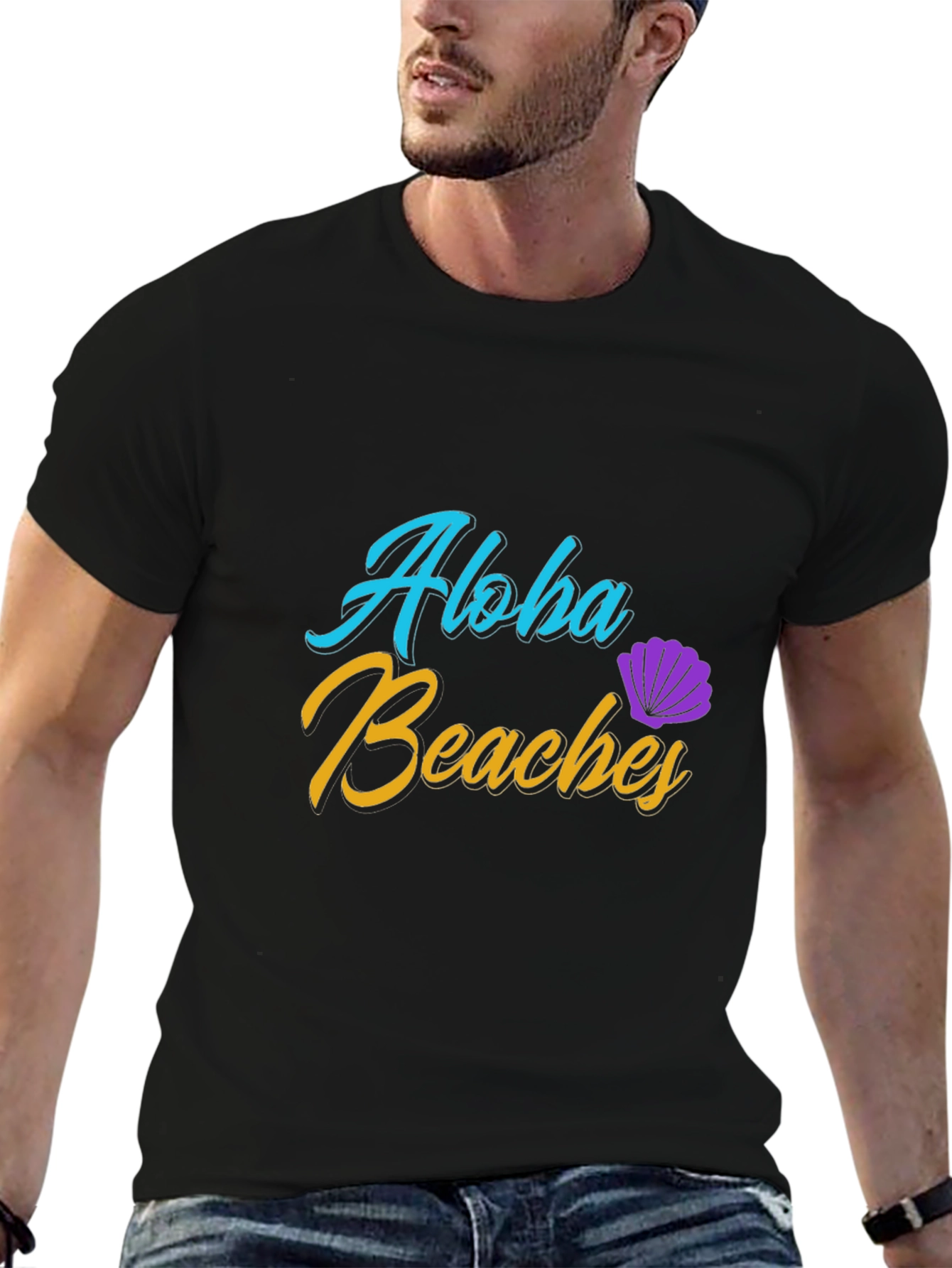Aloha Beaches Black T-Shirt