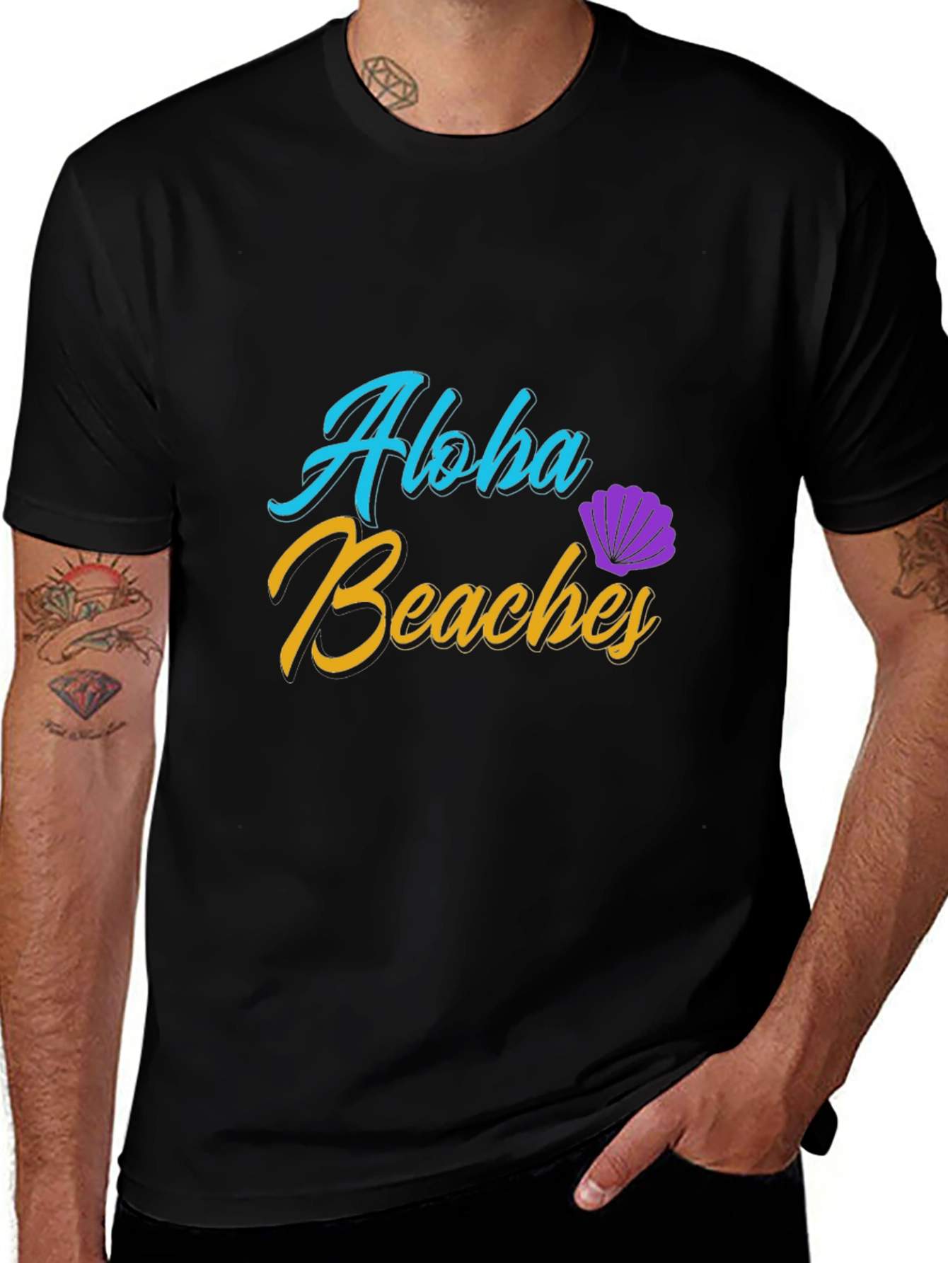 Aloha Beaches Black T-Shirt