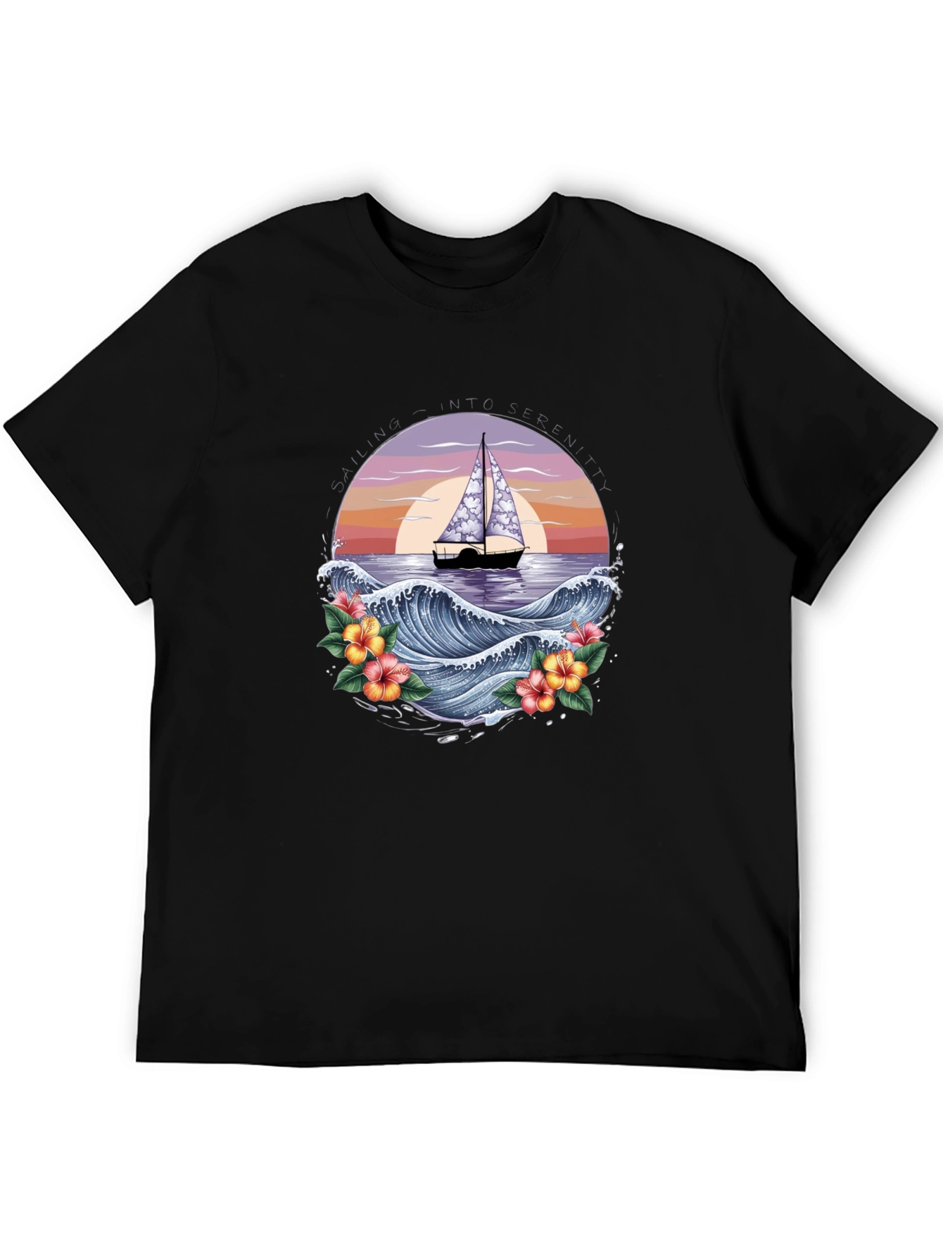 Tropical Sailboat Graphic Tee - Island Vibes