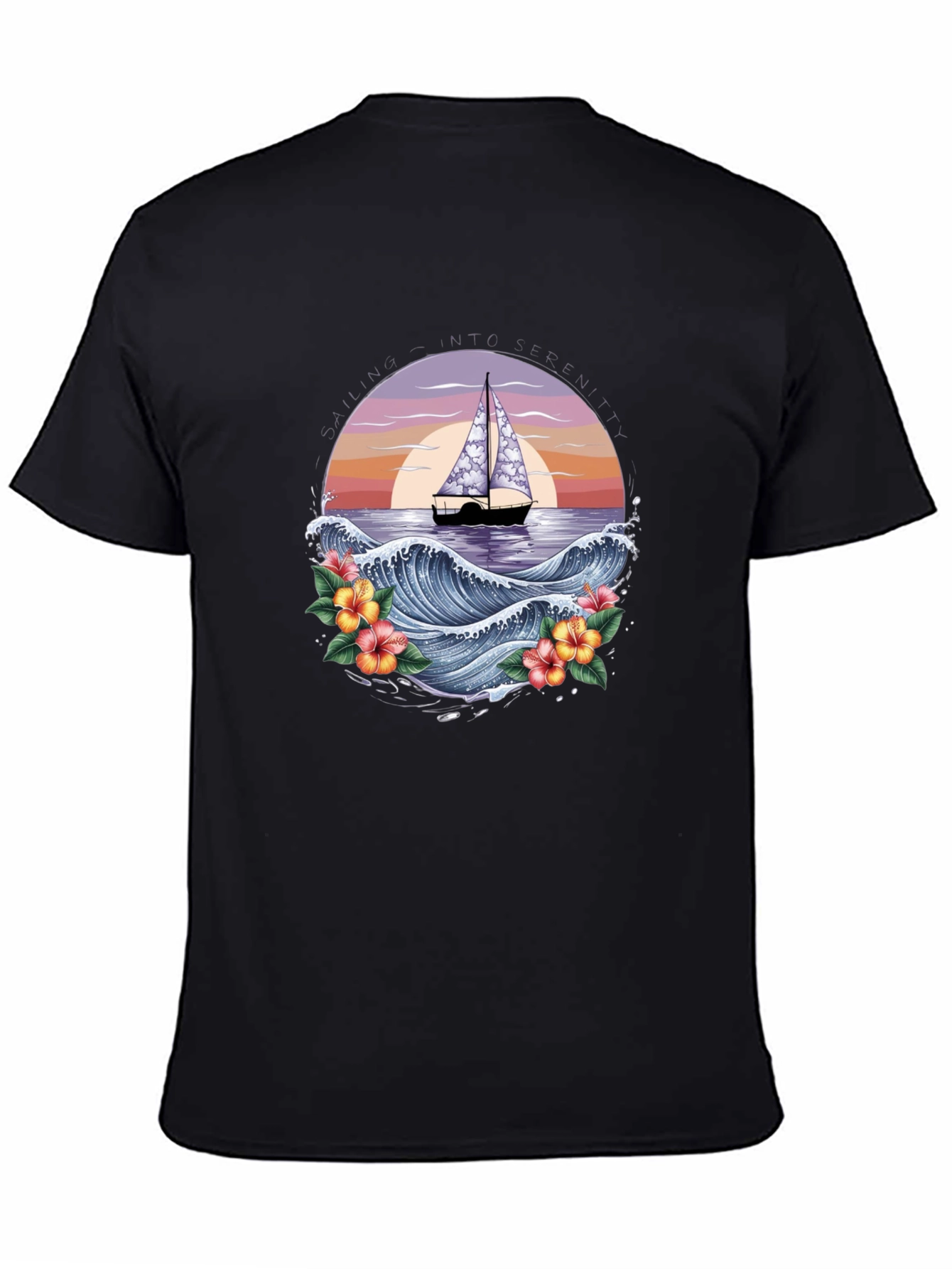 Tropical Sailboat Graphic Tee - Island Vibes