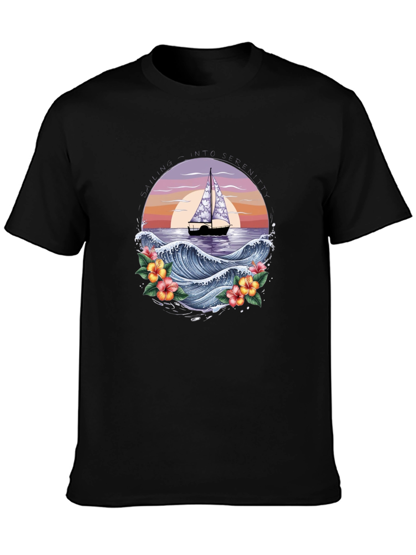 Tropical Sailboat Graphic Tee - Island Vibes