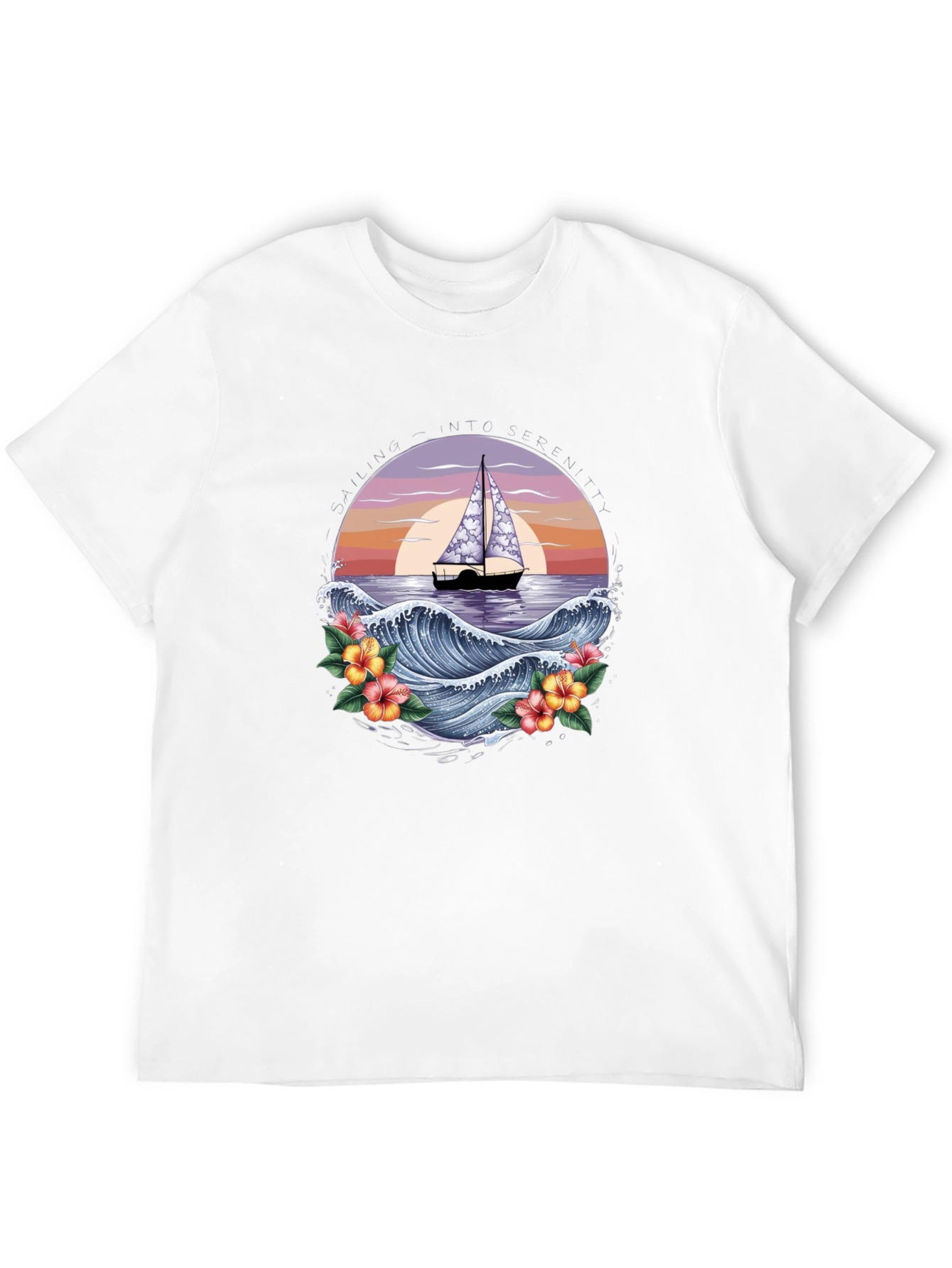 Tropical Sailboat Graphic Tee - Island Vibes