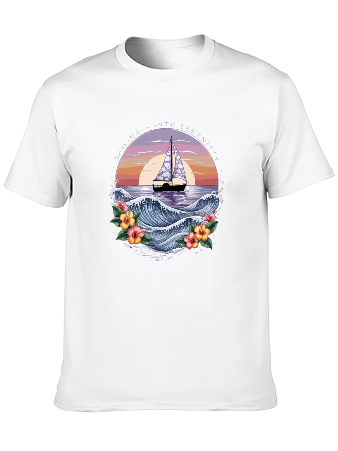 Tropical Sailboat Graphic Tee - Island Vibes
