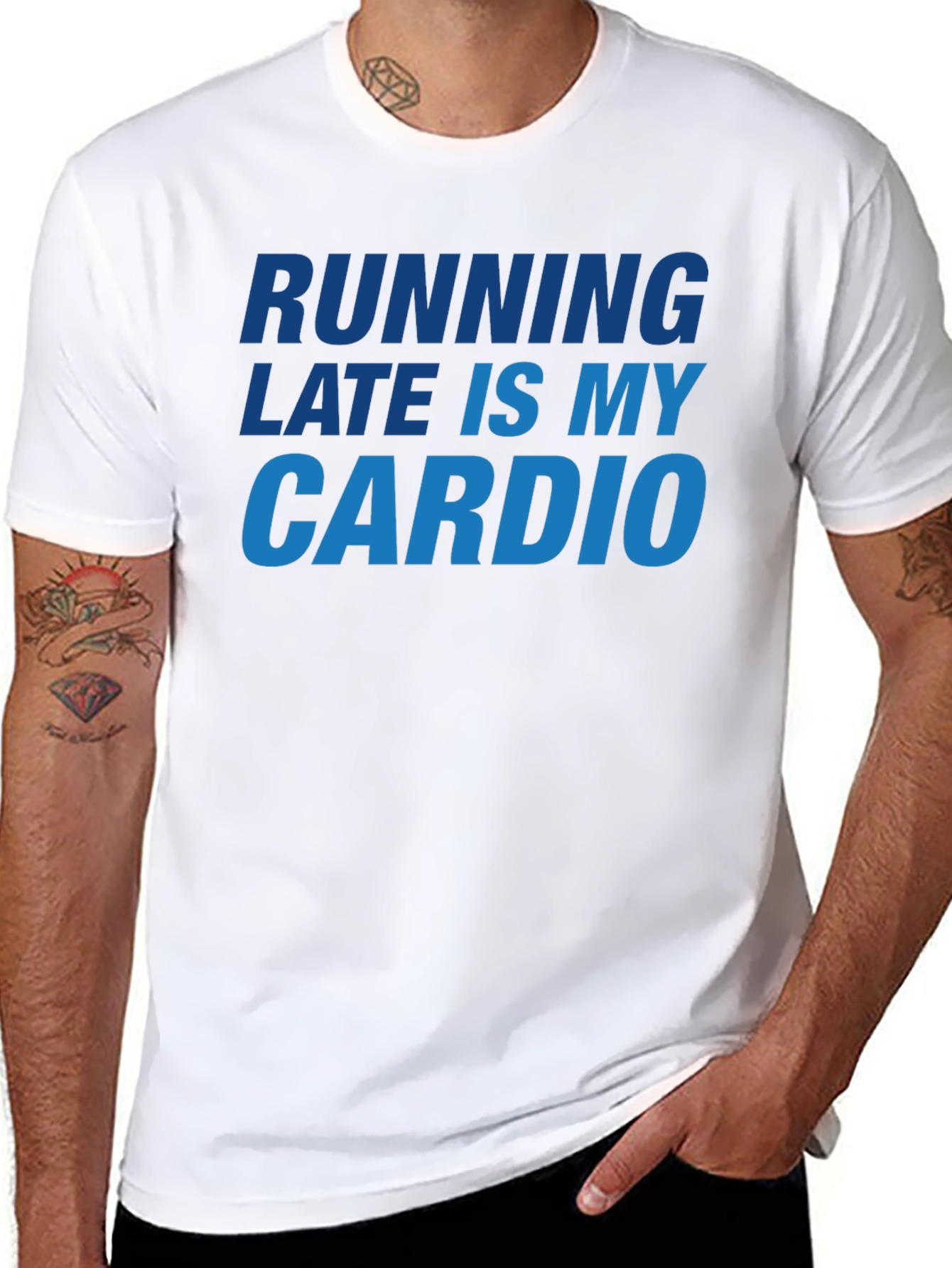 Running Late Is My Cardio Black T-Shirt