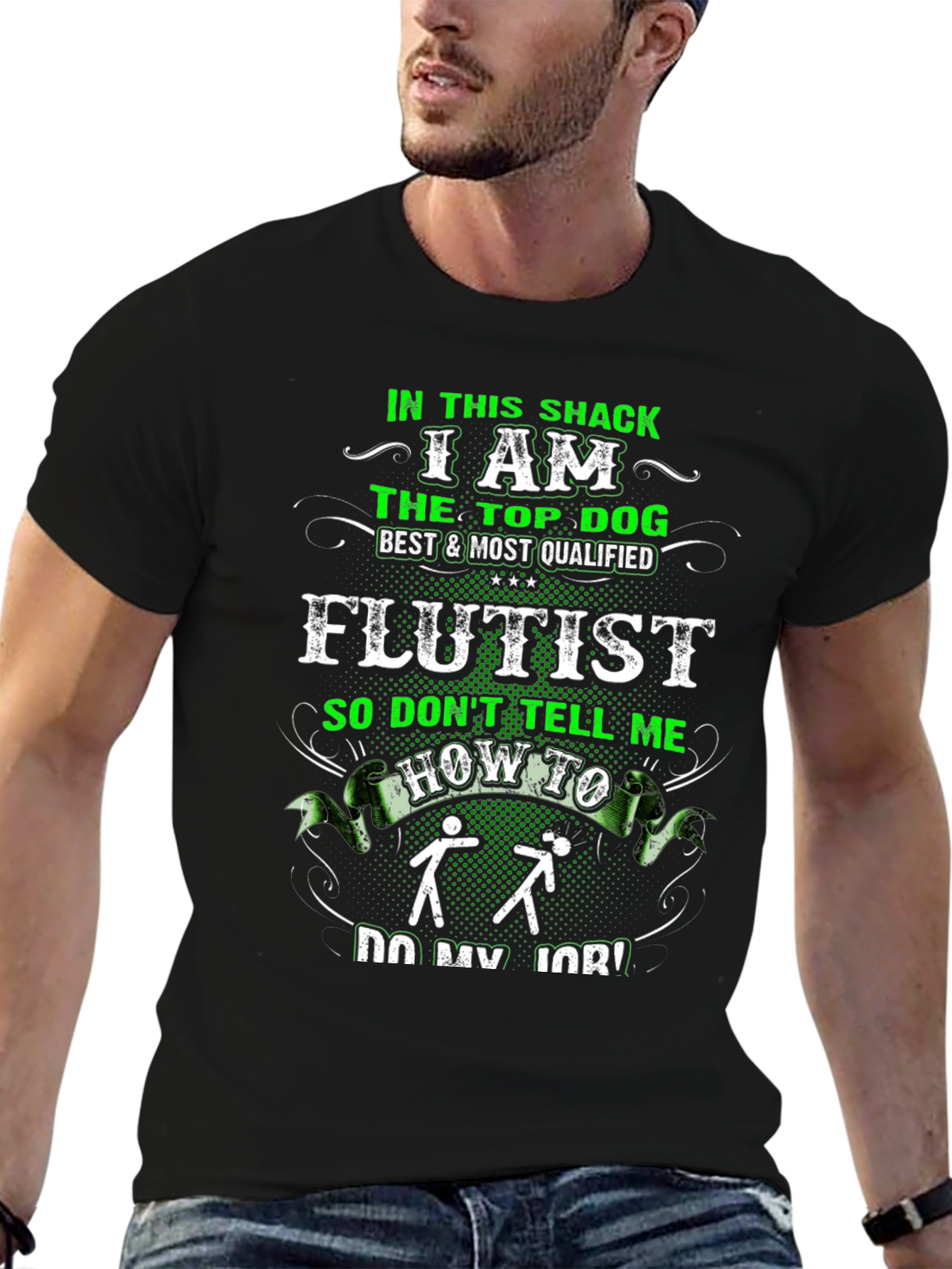 Top Dog Flutist Graphic Tee