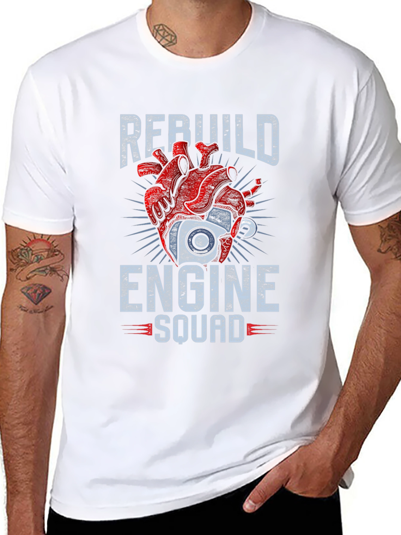 Rebuild Engine Squad T-Shirt - Mechanic Heart Tee