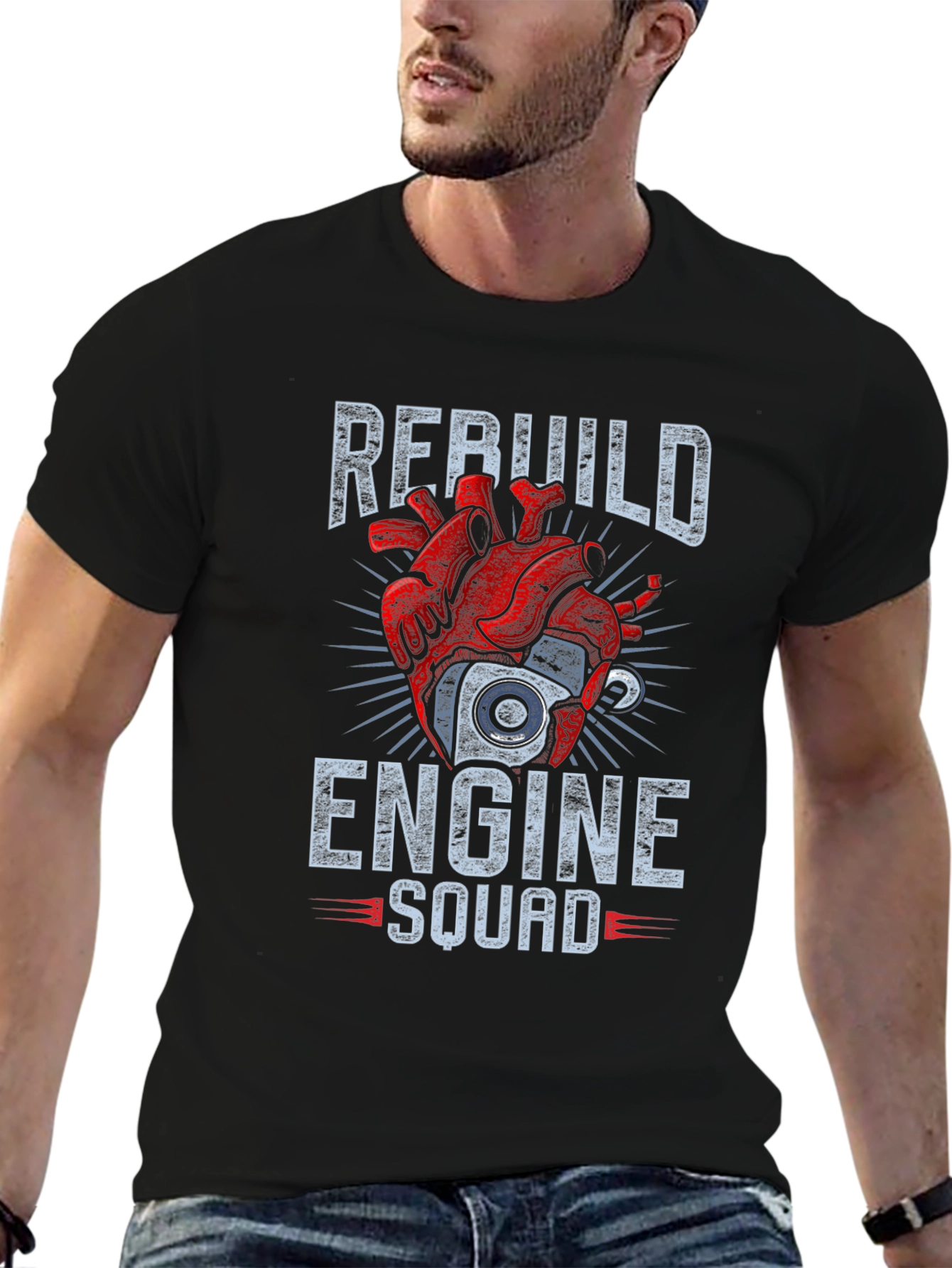 Rebuild Engine Squad T-Shirt - Mechanic Heart Tee