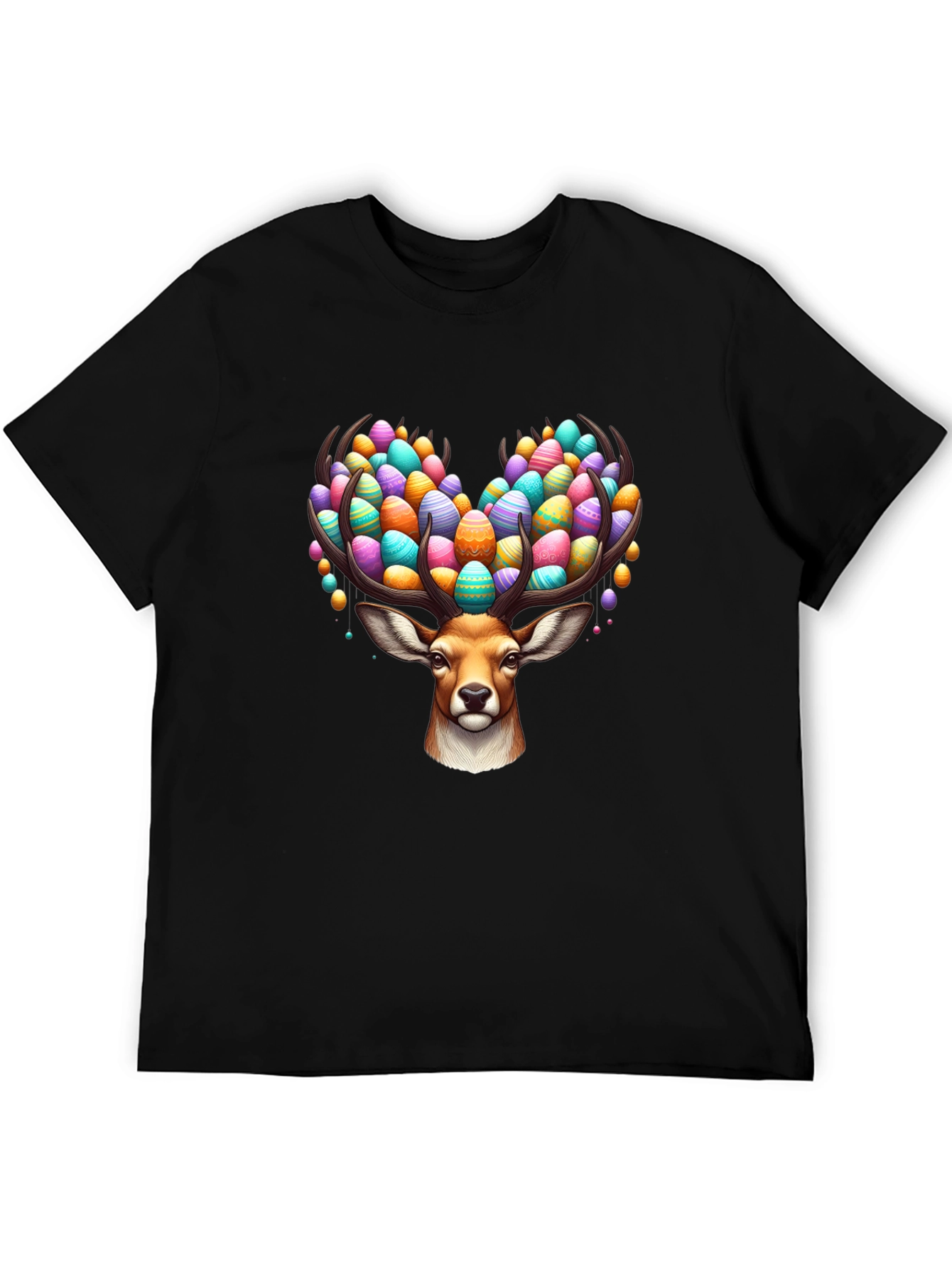 Easter Deer T-Shirt - Egg Antlers Holiday Tee