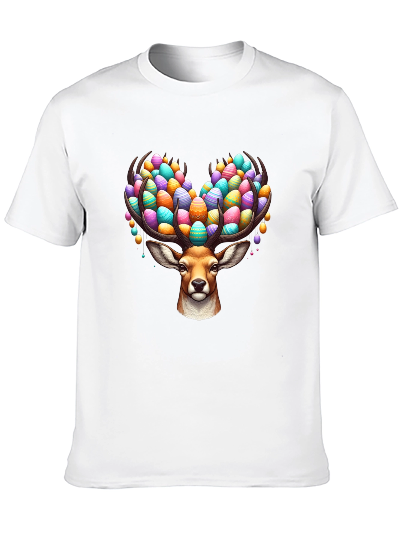 Easter Deer T-Shirt - Egg Antlers Holiday Tee