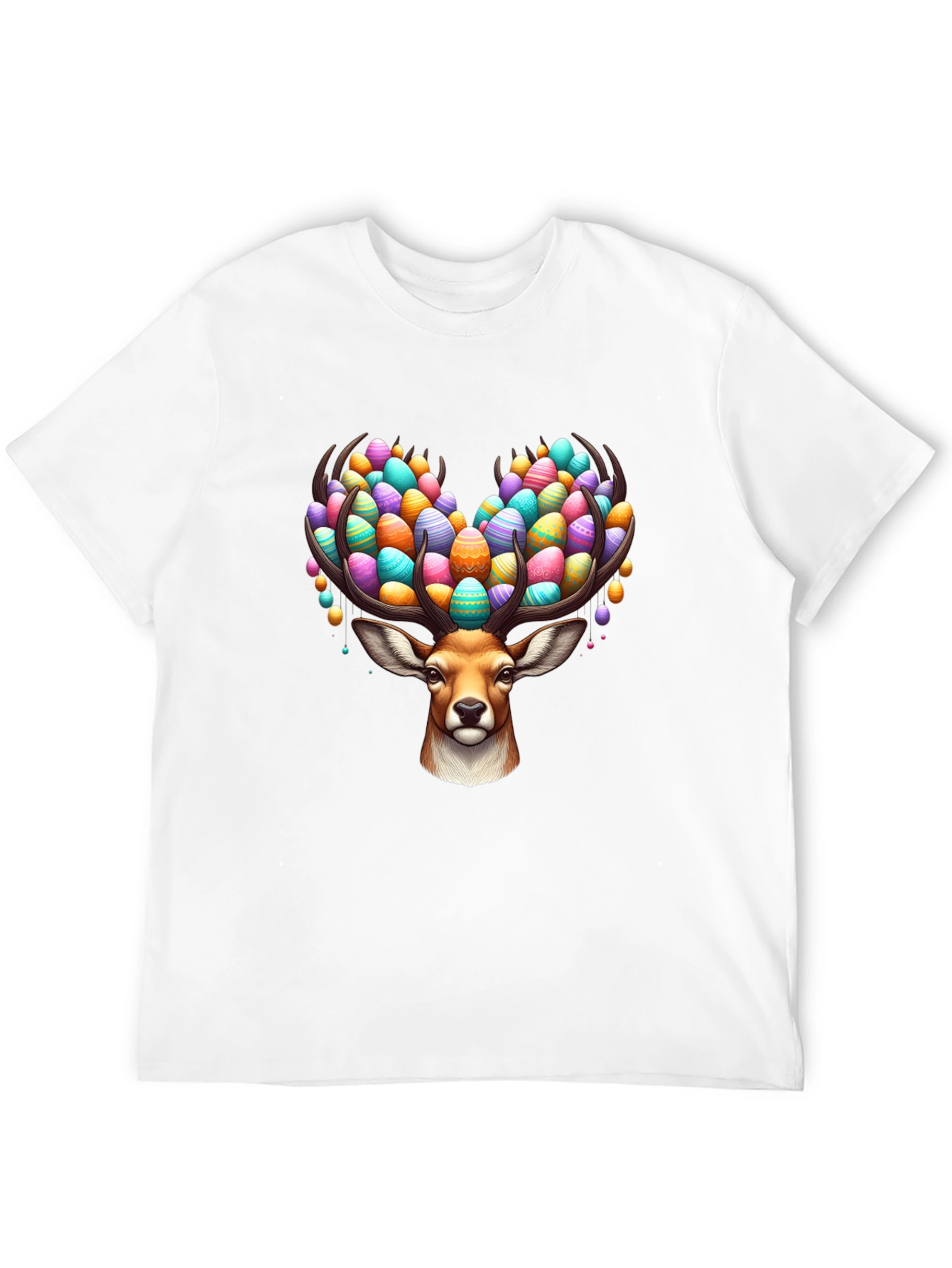 Easter Deer T-Shirt - Egg Antlers Holiday Tee