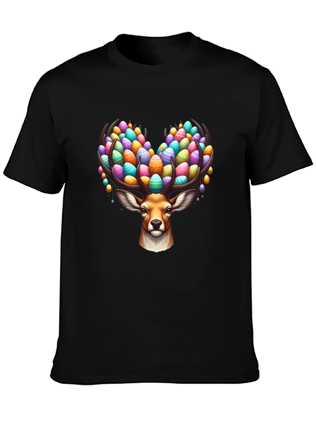 Easter Deer T-Shirt - Egg Antlers Holiday Tee