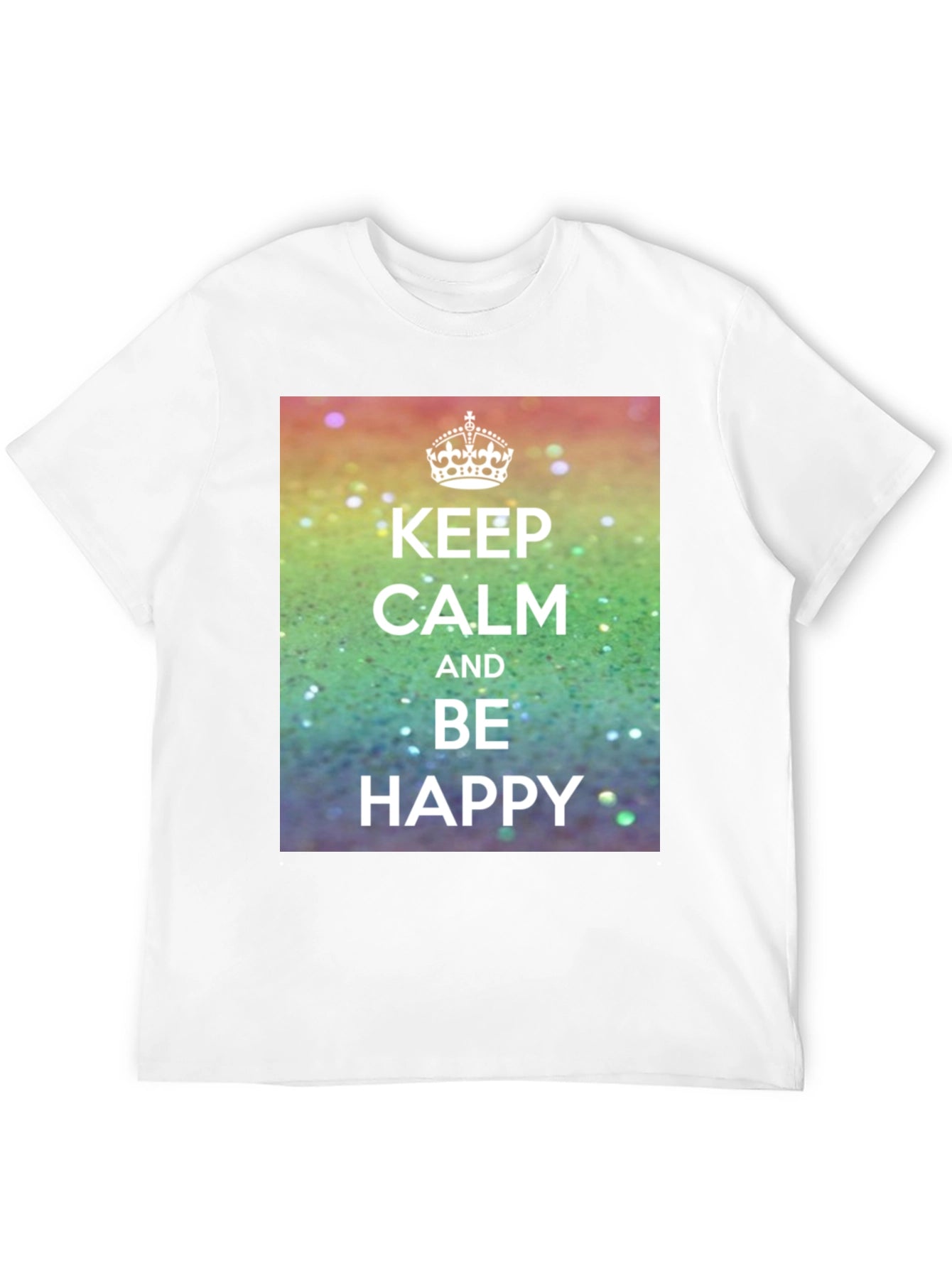 Keep Calm T-Shirt - Rainbow Sparkle Design