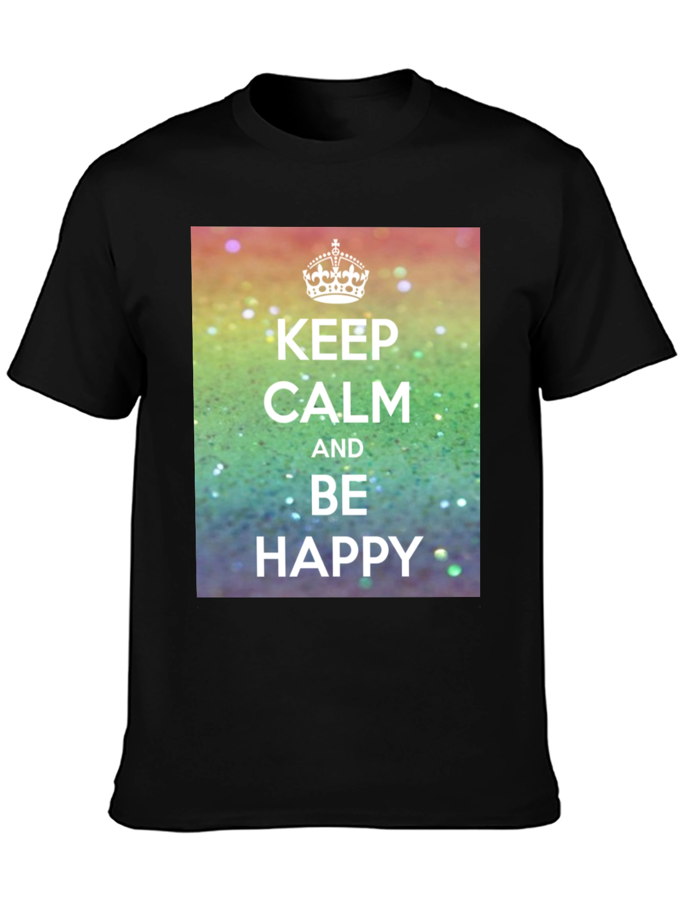 Keep Calm T-Shirt - Rainbow Sparkle Design